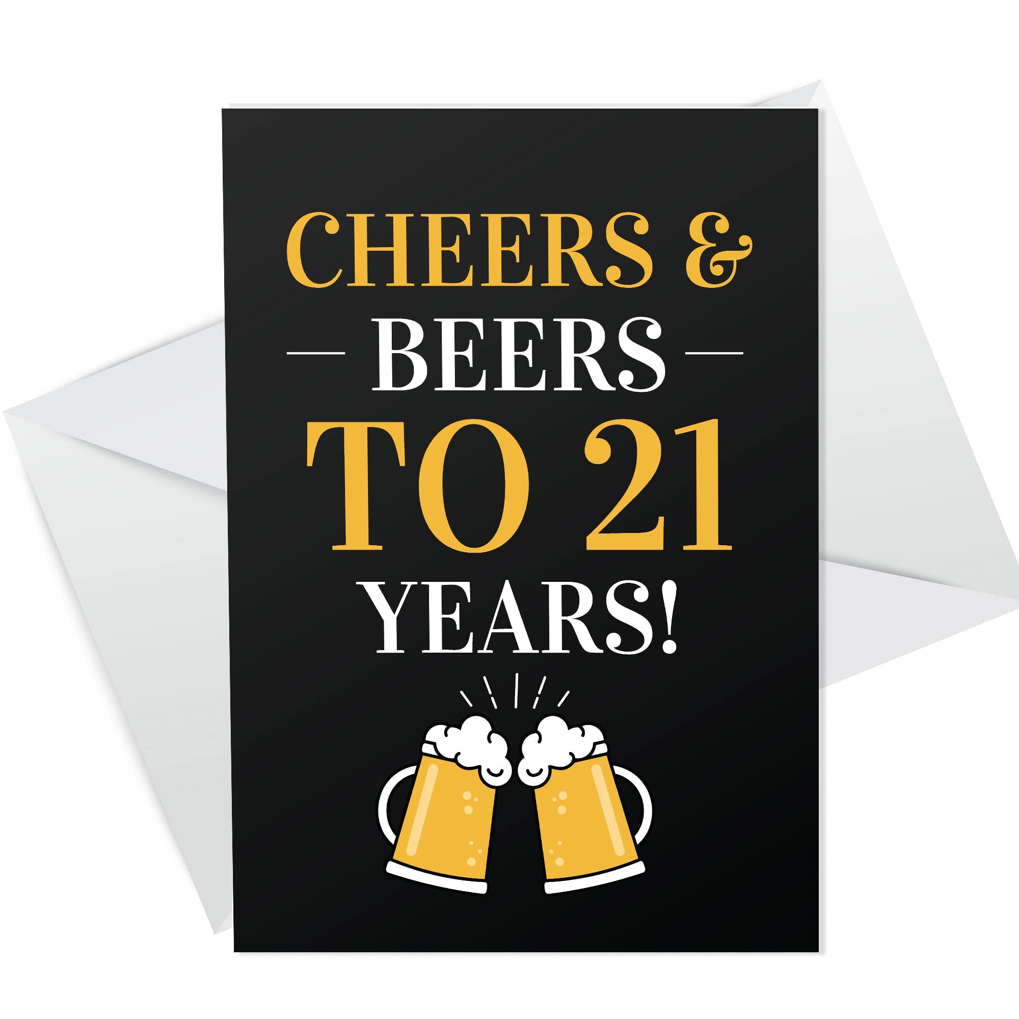 Cheers And Beers To 21 Years Novelty 21st Birthday Card For Son Brother Him