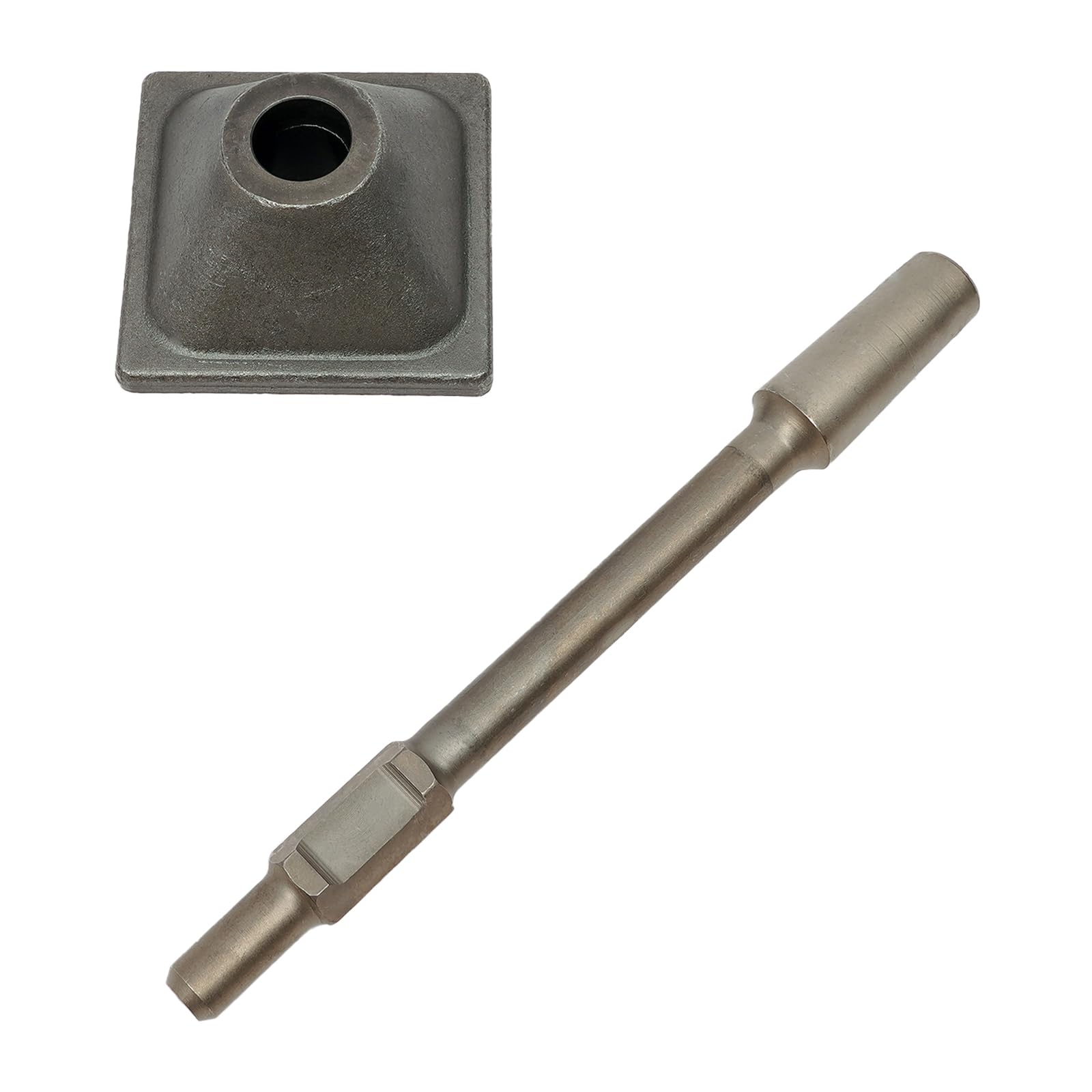 Betonstampfer, 406CR Stahl Stampfer Bodenverdichter, 15.24x15.24x40.64cm Bodenstampfer, Erdstampfer Sechskant-Schaft 1-1/8'', Handstampfer Stampfer