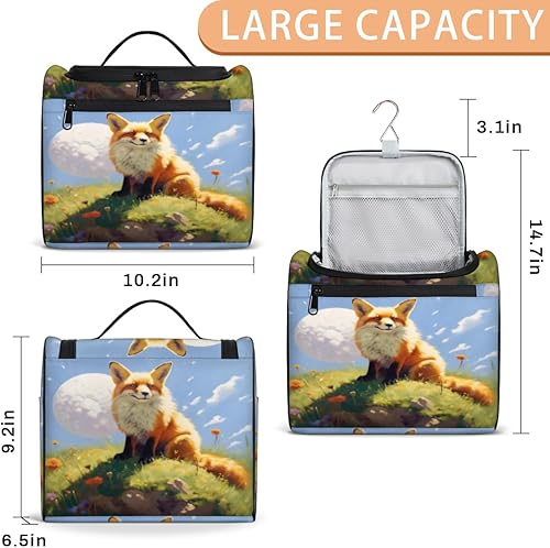 Miniatura 2 de Animal Fox Flores Colgantes Neceser de Viaje Neceser Organizador de Maquillaje Bolsa de Almacenamiento de Cosméticos Baño Bolsa de Almacenamiento,