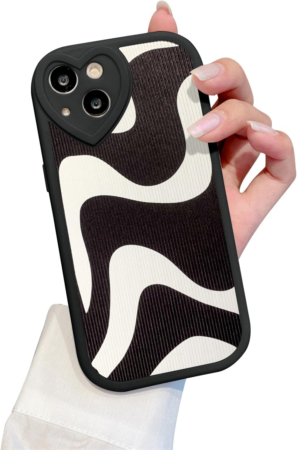 Compatible with iPhone 13 Case with Fashion Simple Cute Zebra Stripes Pattern for Women Girls Soft Silicone Love Lens Protection Case for iPhone 13 [Not Fit iPhone 13 Pro]-Zebra