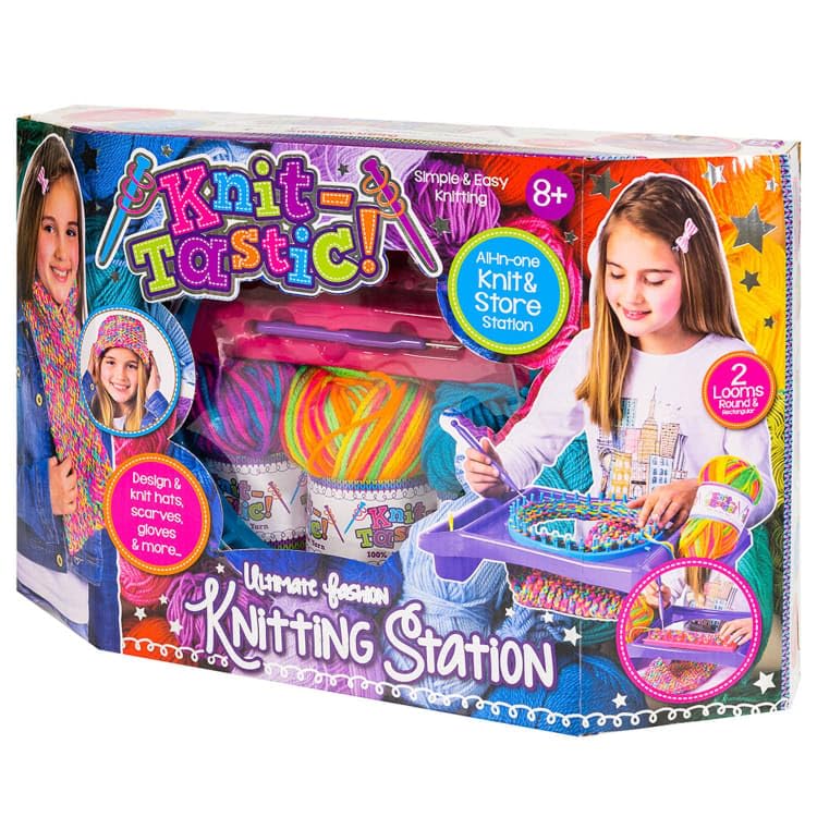 FAHAAM Ultimate Fashion Knitting Station Toy Set, Adults Knitting Kit Toy, Creative Design Playset Toy, Knitting Yarn Bag Kit, All-in-One Knit Store Station, Kids Toys, Simple and Easy Knitting Set.