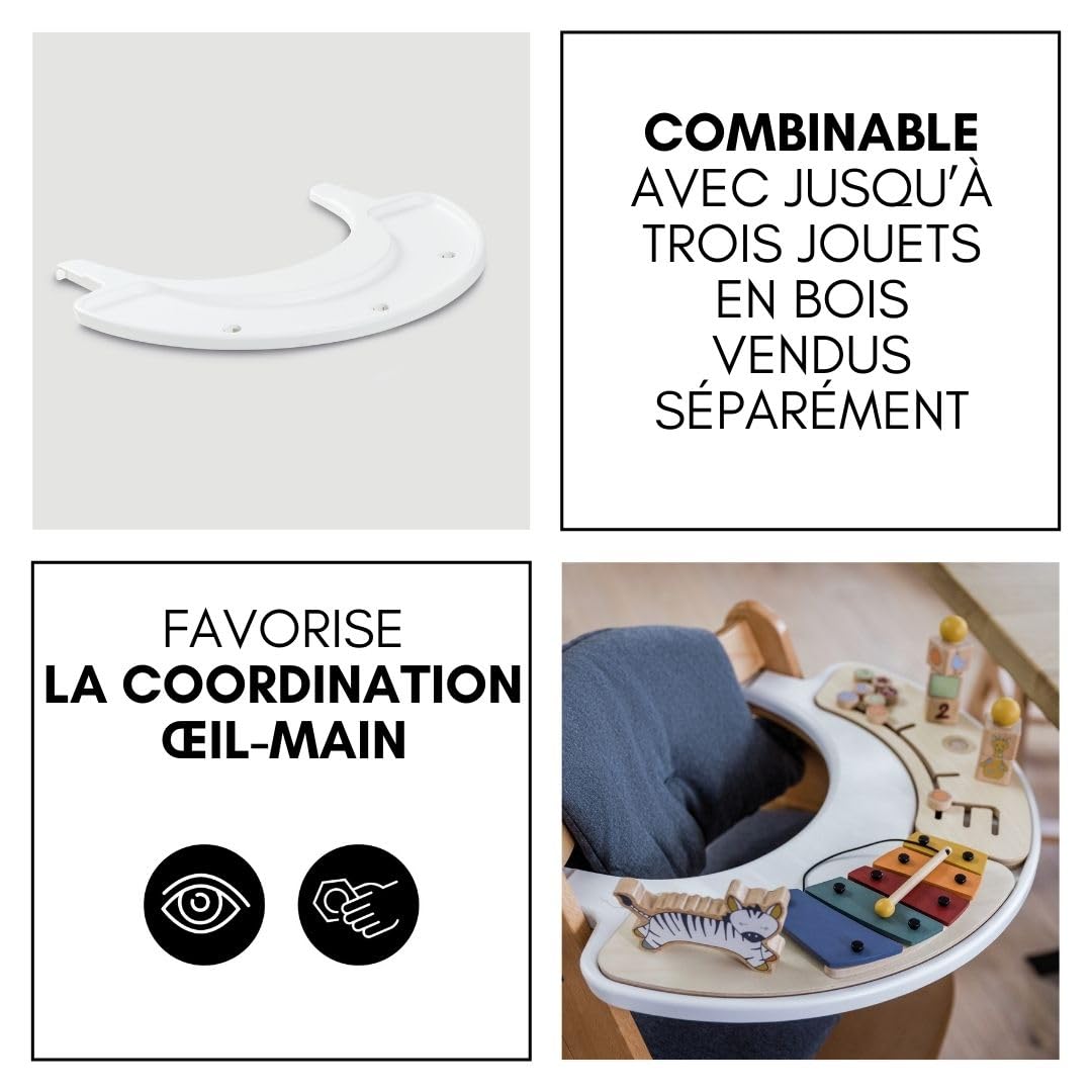 hauck Chaise Haute Bébé Alpha+ avec Plateau Play Tray et Jouet - Natural