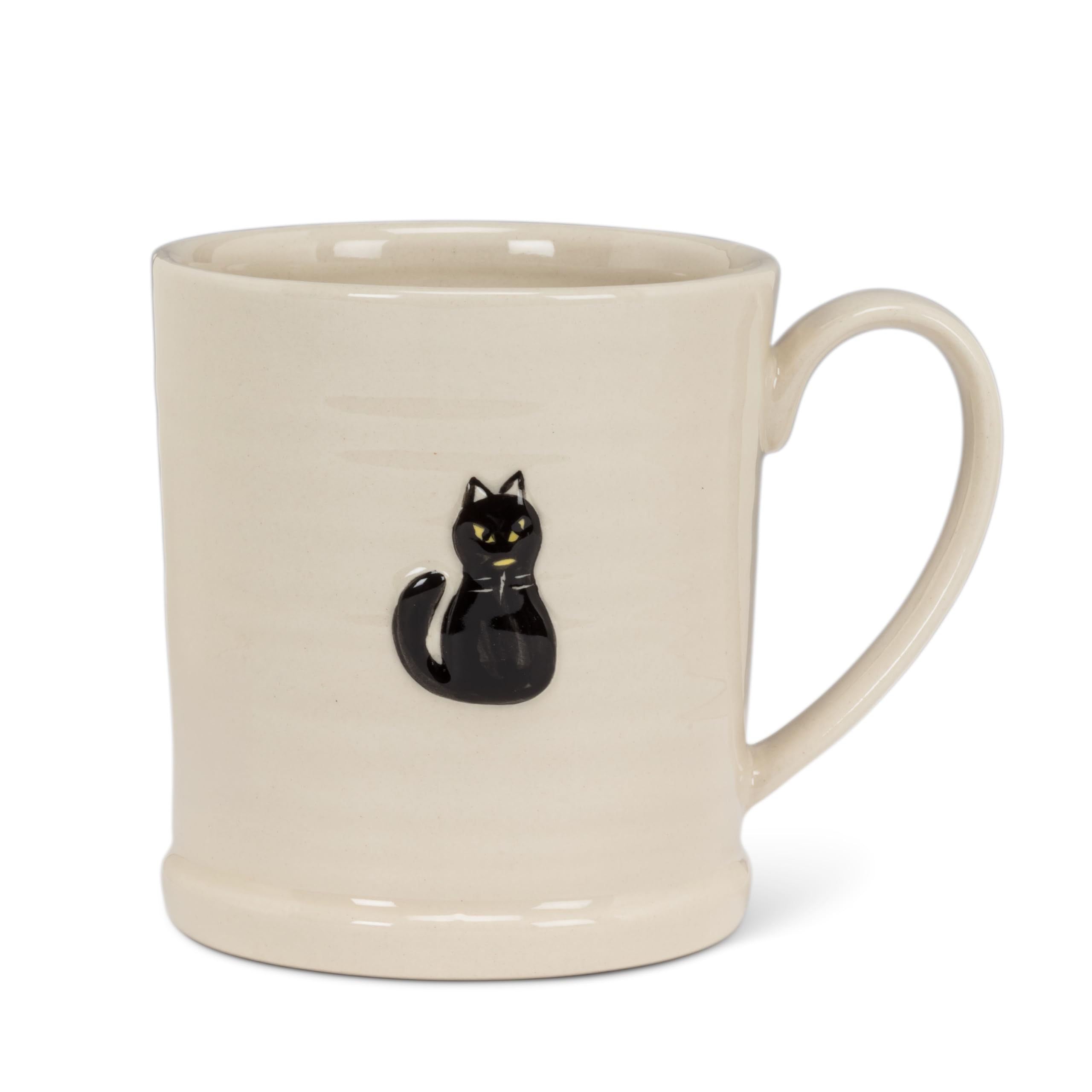 Rimmed with Cat Mug, Stoneware, 12 oz Capacity, Multi-Color