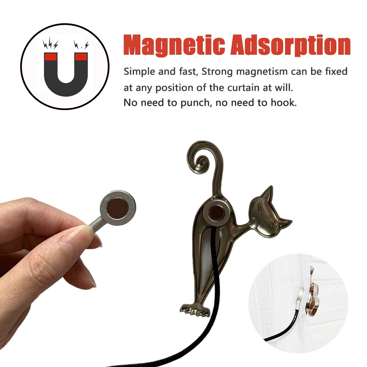 Lot De 2 Embrasses Magnétiques Pour Rideaux - Style Vintage