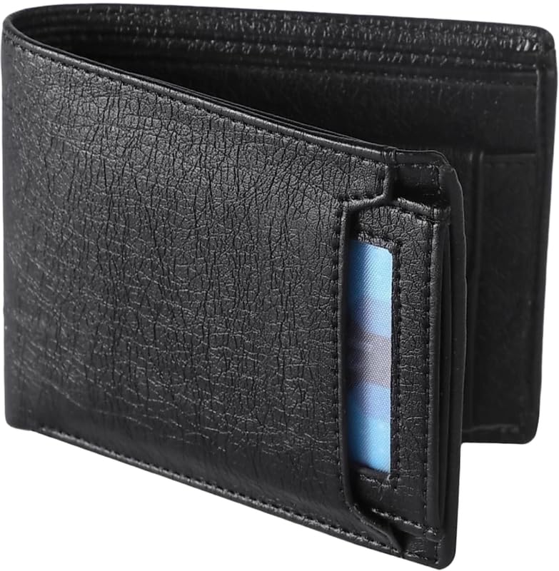 Men Evening/Party, Travel, Ethnic, Casual, Trendy, Formal Black Artificial Leather Money Clip (6 Card Slots) | Black-Men’s Wallet and Card Holder with Secure Storage-image-19
