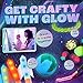 neon nights 2-IN-1 Glow In The Dark Acrylic Paint Set Glows in the Dark & under UV Blacklight - Set of 8 Self-Luminous Neon Paints for Halloween - German Premium Quality - 8 x 20 ml /