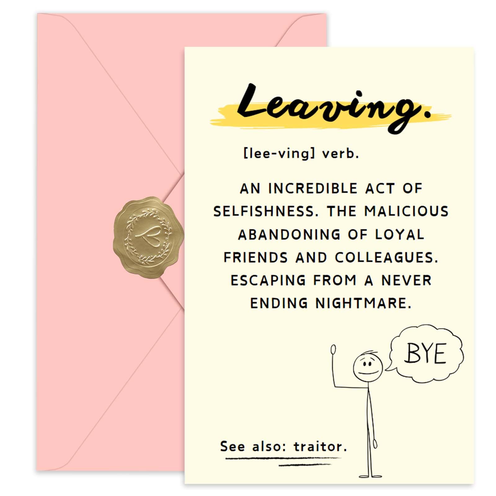 Funny New Job Congrats Card for friends/Colleague/Work Bestie, "ESCAPING FROM A NEVER ENDING NIGHTMARE", Be Fabulous Somewhere Else, Touching Farewell Wishes for New Beginnings, Warm Farewell Cards