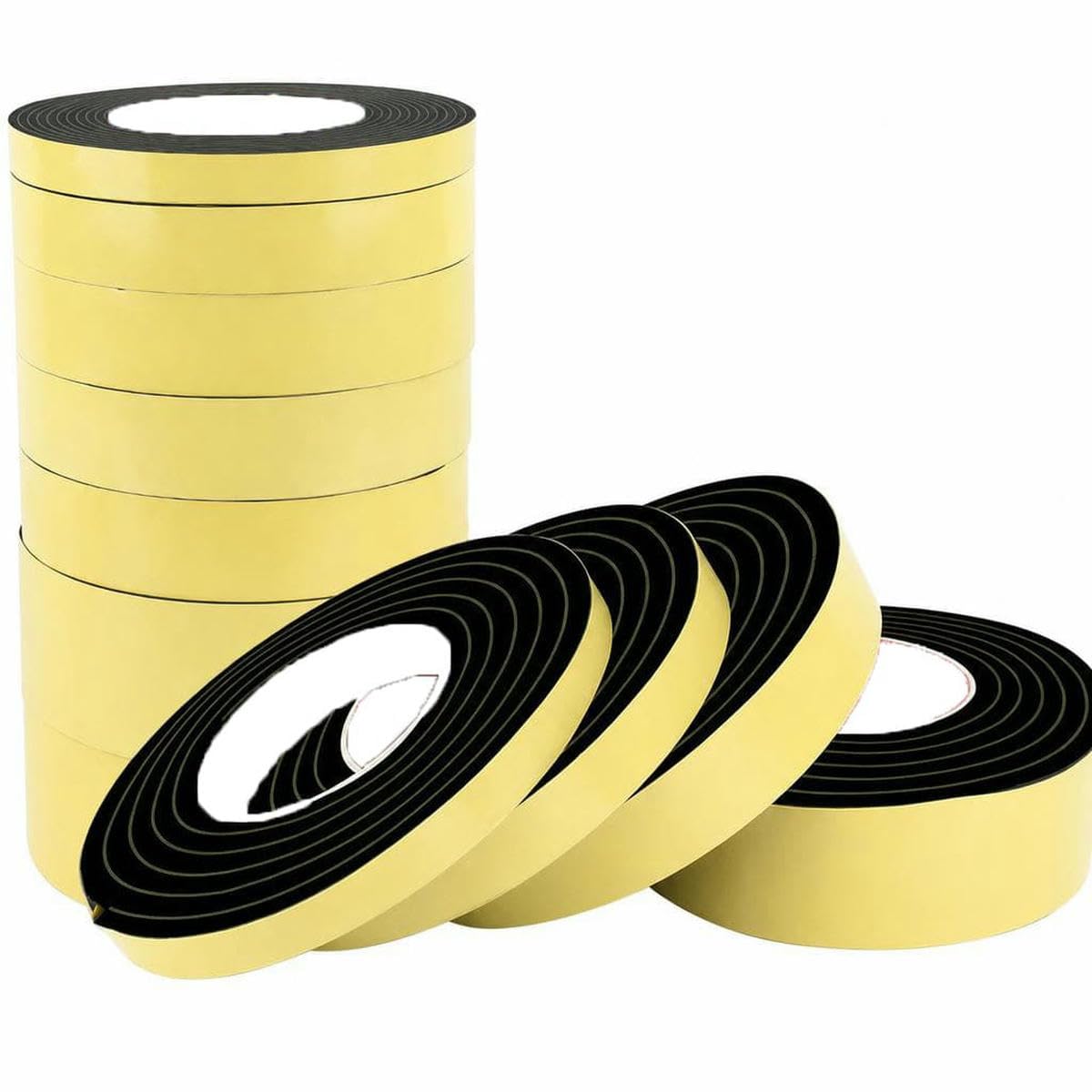 10M Black Foam Sponge Rubber Strip Tape Strong Adhesive Anti-Collision Waterproof Window Door Seal Strip Weather Stripping-5M x 20mm x 3.0Mm