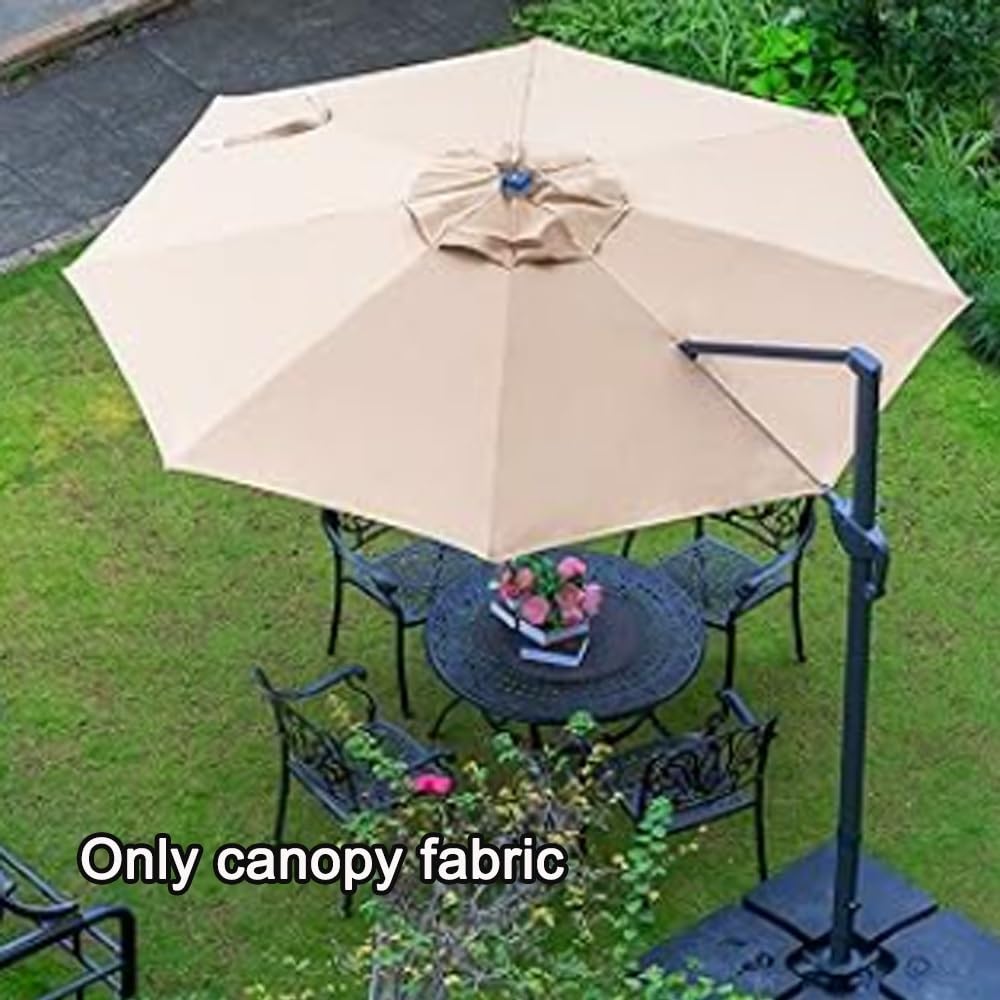 Toldo De Repuesto para Sombrilla De Patio 3m, Cubierta De Tela De Repuesto Sombrilla Voladiza Tela De Paraguas Recambio para Parasol De Jardín, Patio, Piscina(Off-White)