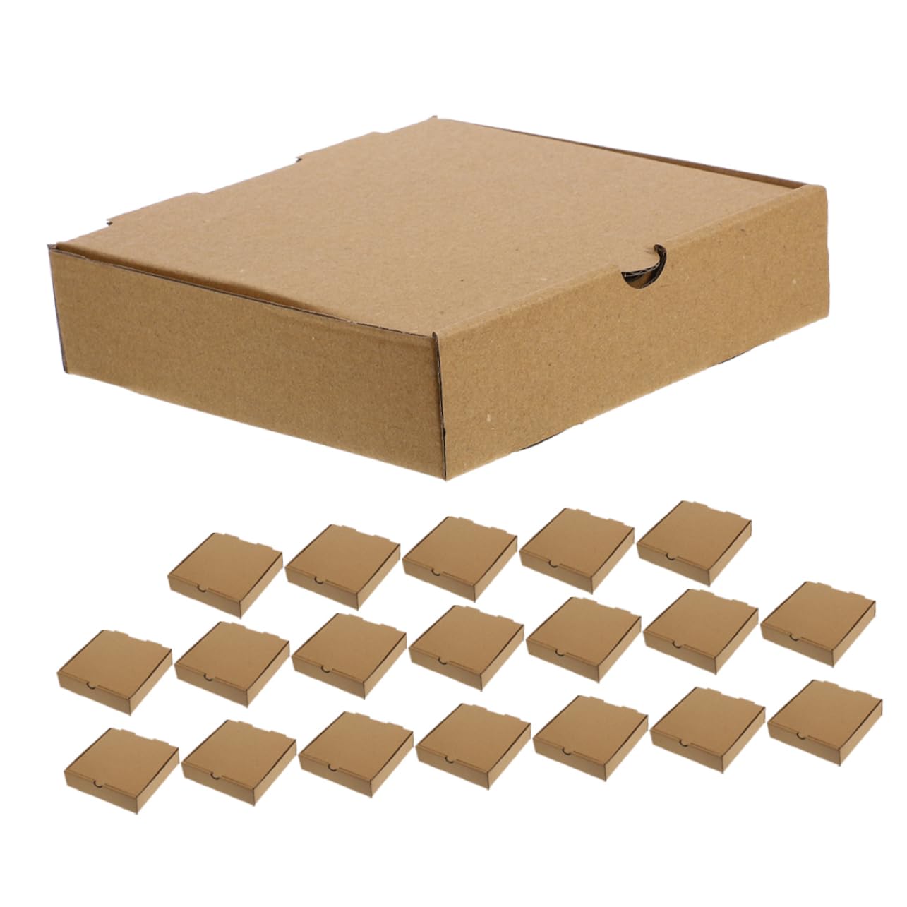 PRETYZOOM 20pcs Corrugated Pizza Boxes Square Flat Takeout Containers for Cookies Protection for Home Bakers