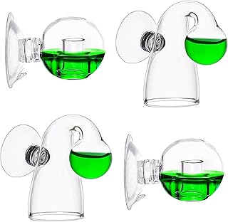 4 Stück CO2 Dauertest Aquarium,CO2 Glas Aquarium Monitor,CO2 Test Aquarium Drop Checker Hängender,Co2 Glas Tester für Süßwasseraquarien Gepflanzte Fisch Tank