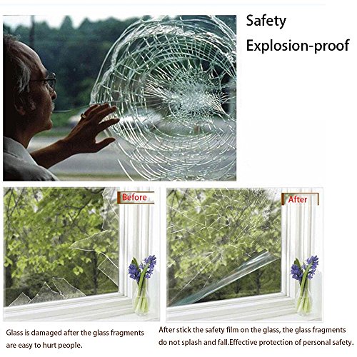 Película de seguridad transparente para ventana HOHOFILM 23.6x78.7 pulg miniatura 4
