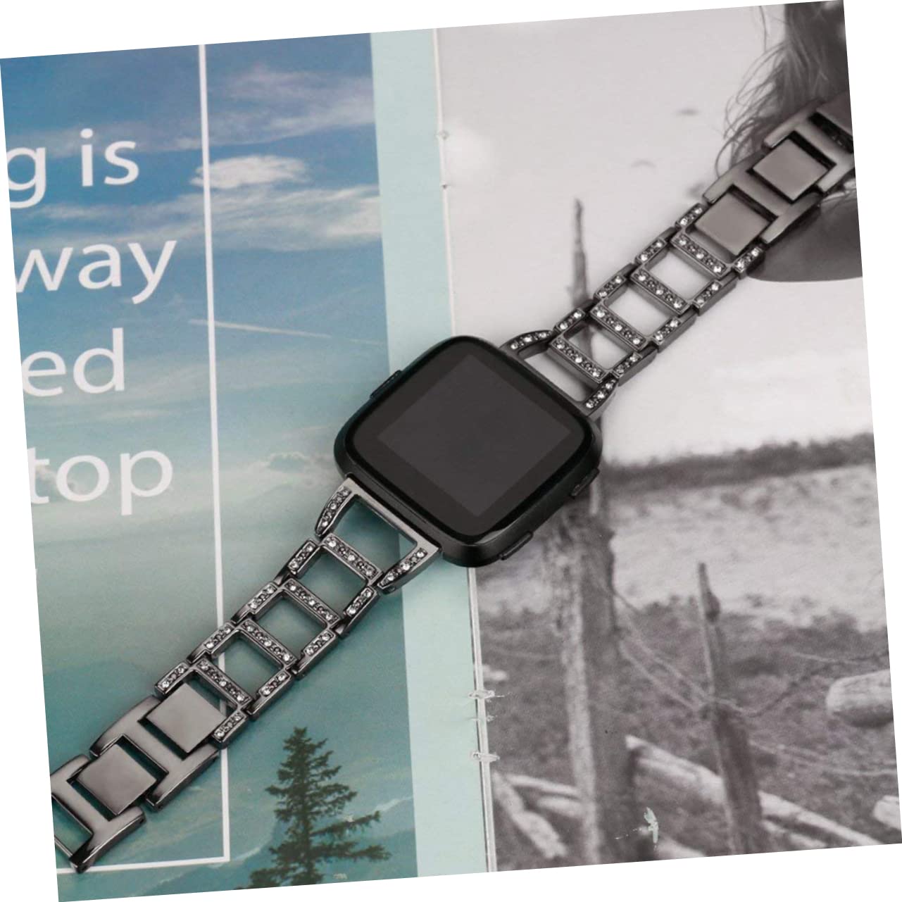 Housoutil 2 Pièces Bracelet De Montre En Acier Inoxydable Accessoires De Montre Intelligente Remplacement De Bracelet De Montre Groupe Bandes De Cuir Bande De Cuir Léger Trapézoïdal Regardez