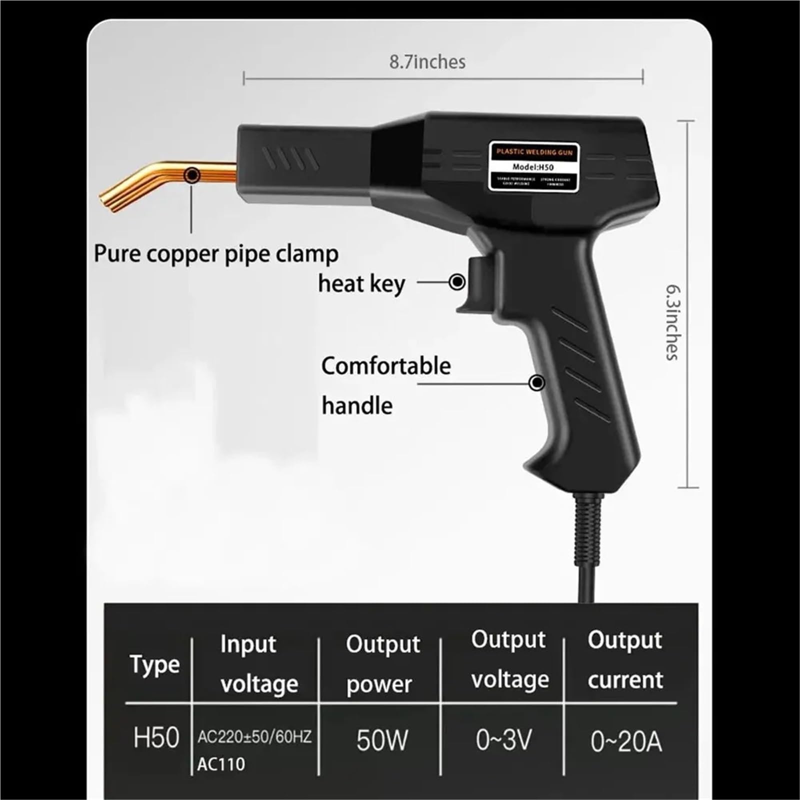 Zgrzewarka do plastiku 50W pistolet do spawania tworzyw sztucznych samochodu 200/1000 szt. Gorące zszywki nadwozia samochodowego zderzak spawanie(Black 200Pcs)
