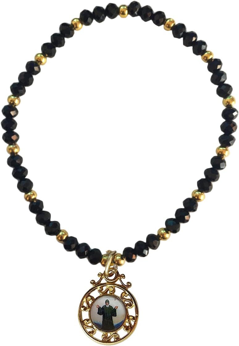 San Rafael Arcangel Saint Charbel Makhlouf Bracelet with Medal for Good Health and Protection- pulsera de charbel