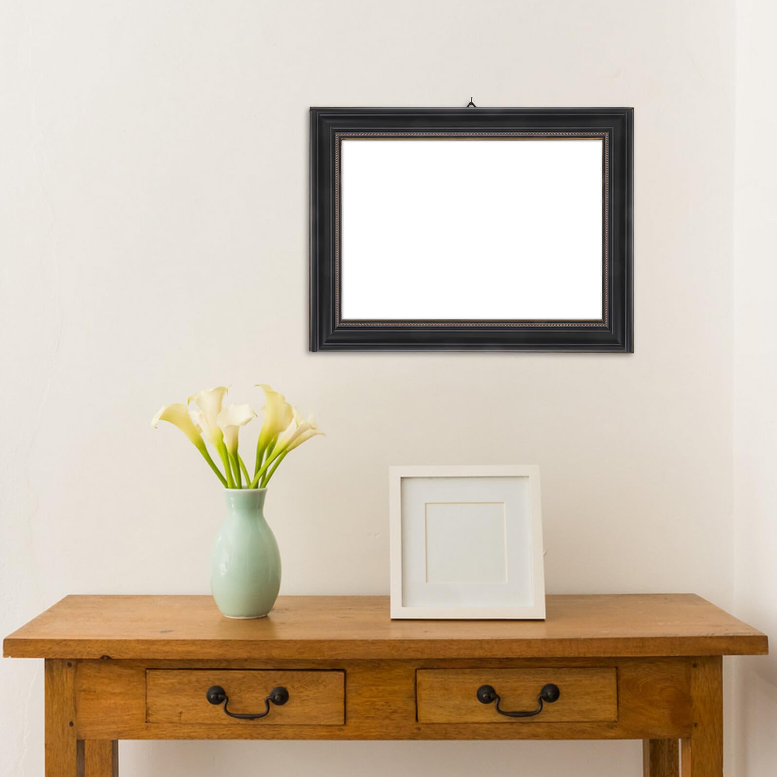 NOLITOY Strisce Decorative per Cornici 4 Pezzi, Modanatura Classica Europea Nera Finitura Retrò per Pittura a Olio, Bordi per Cornice da Parete per Casa, Ufficio e Decorazioni