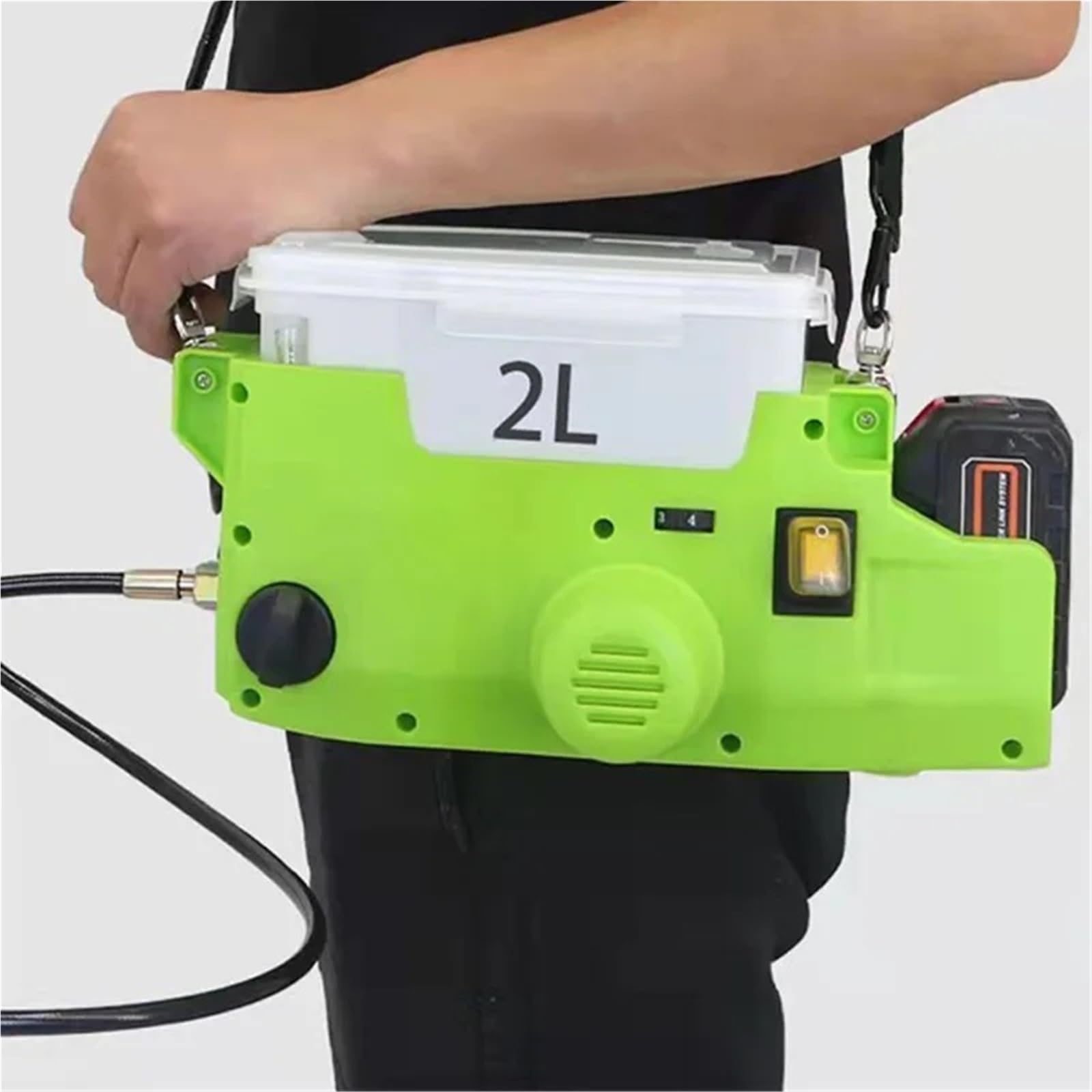 Pistolet Peinture Electrique Pistolet Peinture Car Pulvérisateur Peinture électrique sans air pour Sac à Dos, Machine revêtement par pulvérisation portative(with 2pcs Batteries)