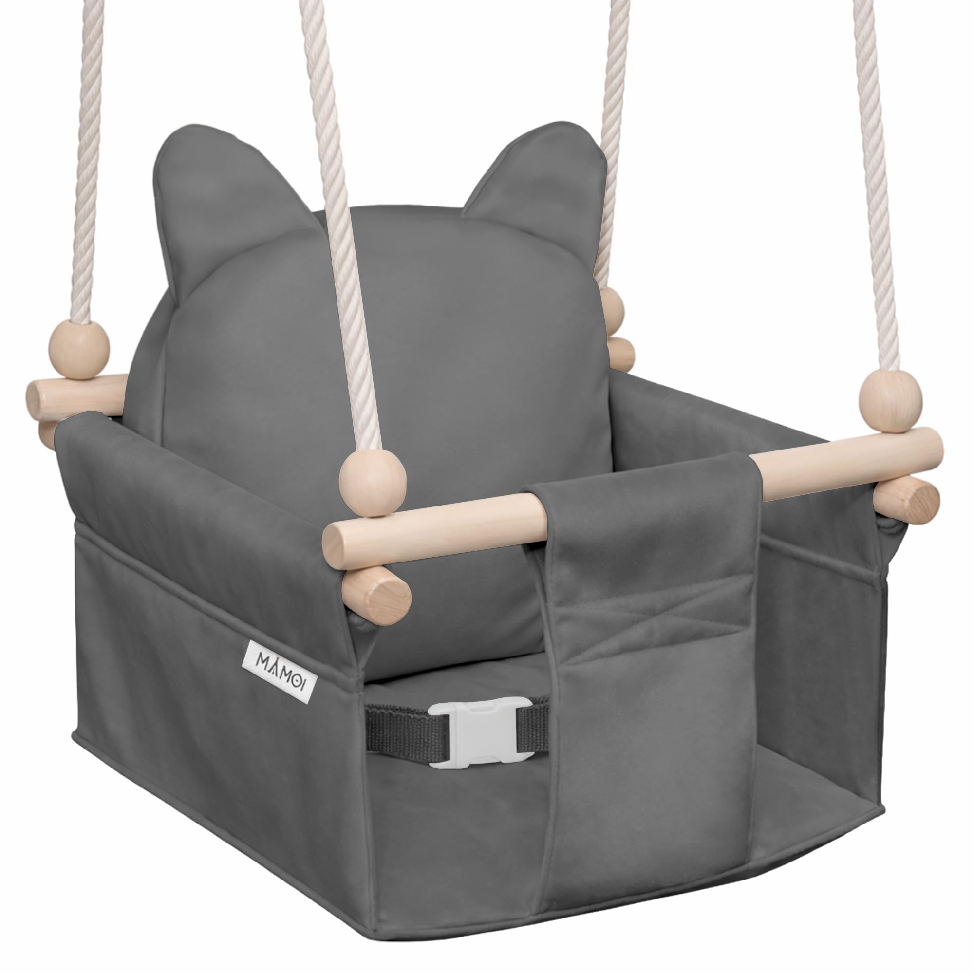 MAMOI Babyschaukel mit Sicherheitsgurt – Kinderschaukel für 6–36 Monate, max. 20 kg, Indoor