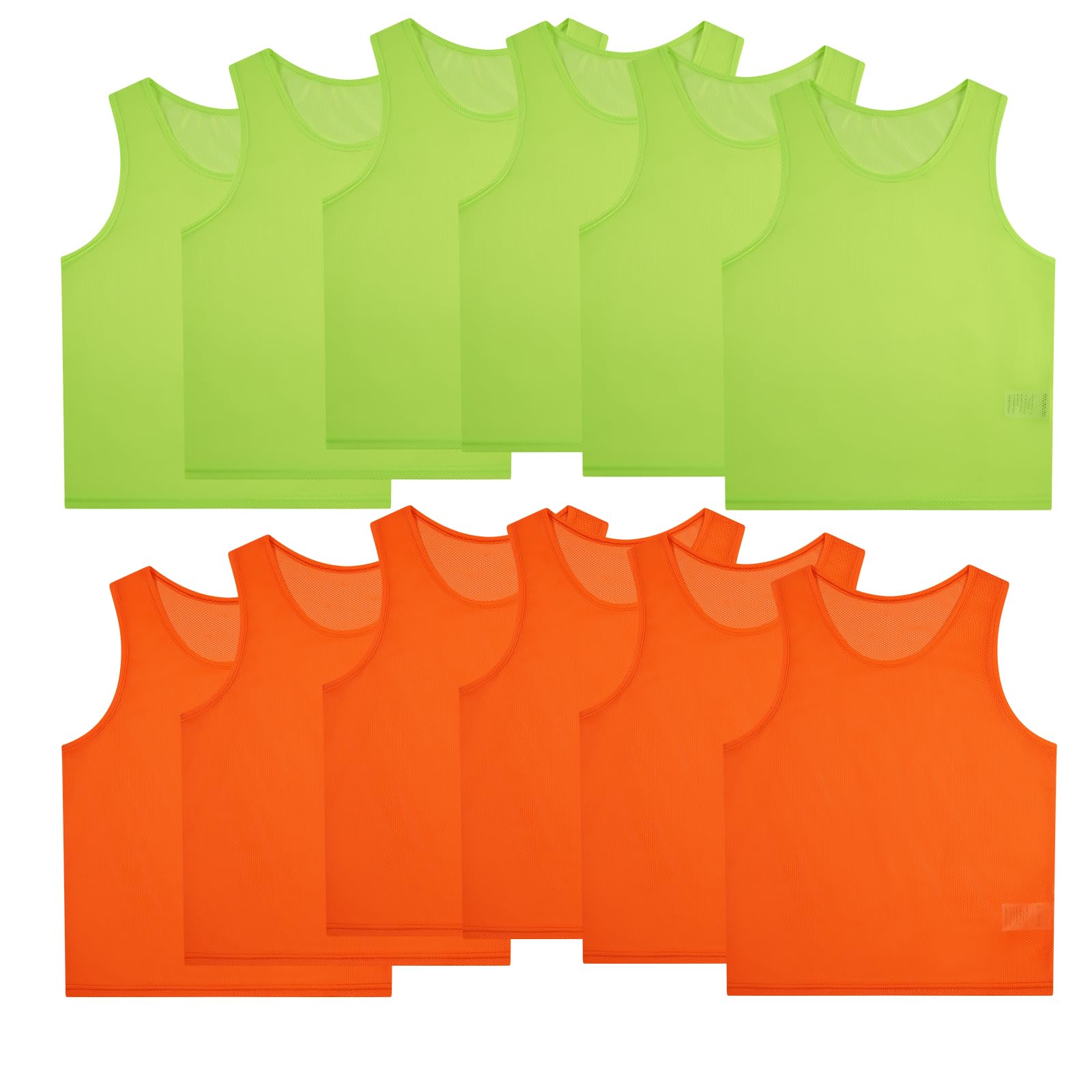 FMTYYPYDFS12 Pcs Scrimmage Pinnies Training Vest Child Youth Adult Soccer Practice Jersey Athletic Basketball Pennies