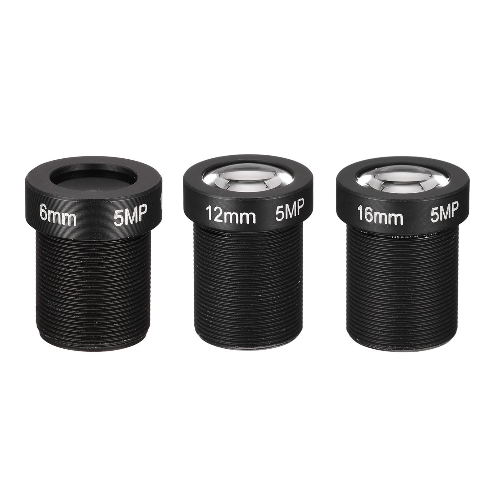 QUARKZMAN CCTV Obiettivo 6mm/12mm/16mm 5MP F2.0 FPV Grandangolo Angolo per CCD Fotocamera, 3pz