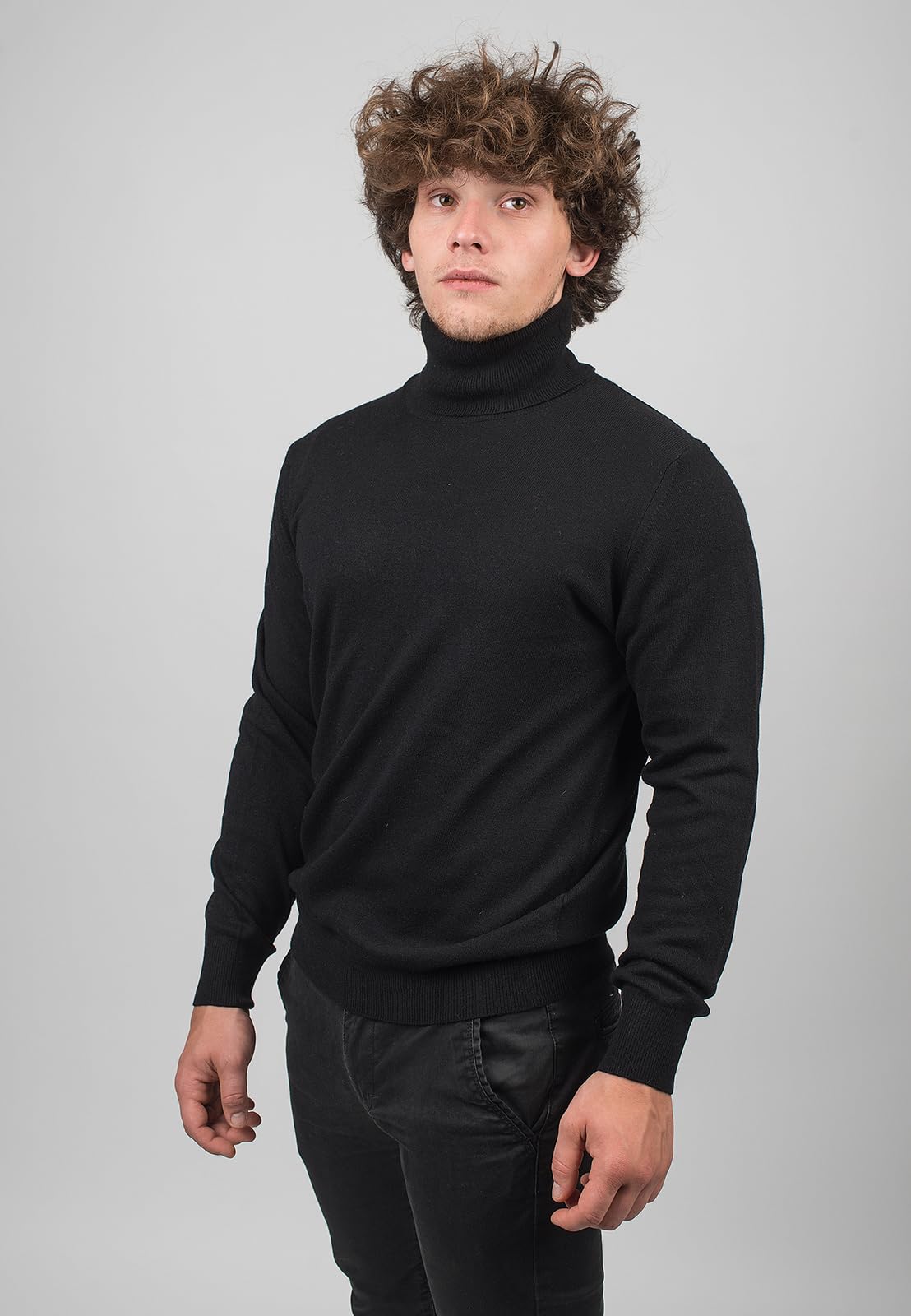 Dalle Piane Cashmere Herren Rollkragenpullover Merino-Mix | Feiner Strickpullover mit Kaschmir für Büro, Alltag und Freizeit, Herbst und Winter, Geschenk für Ihn, Made in Italy