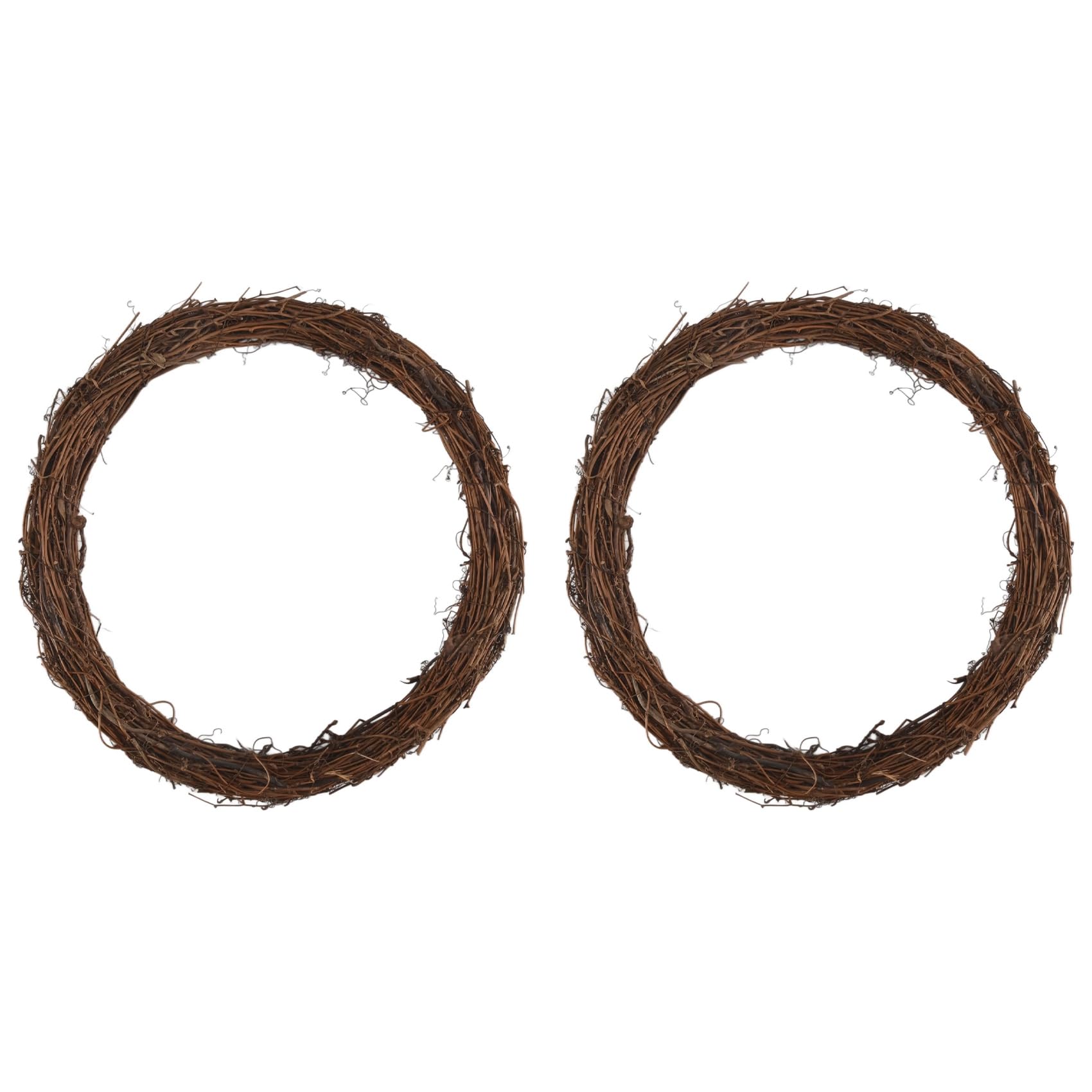 Iegefirm 2PCS 14 Inch Grapevine Wreaths Wreath Rattan Wreath Garland for DIY Christmas Craft or Wedding Decors