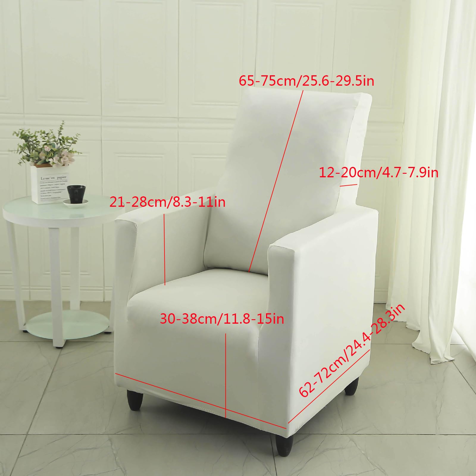 Mswborml Square Club Chair Covers Slipcovers 1 Pieces with Back Cover, Non-Slip Tub Chair Covers Slipcovers with Elastic Bottom, Soft Barrel Chair Covers Slipcovers Armchair Cover Slipcovers,F