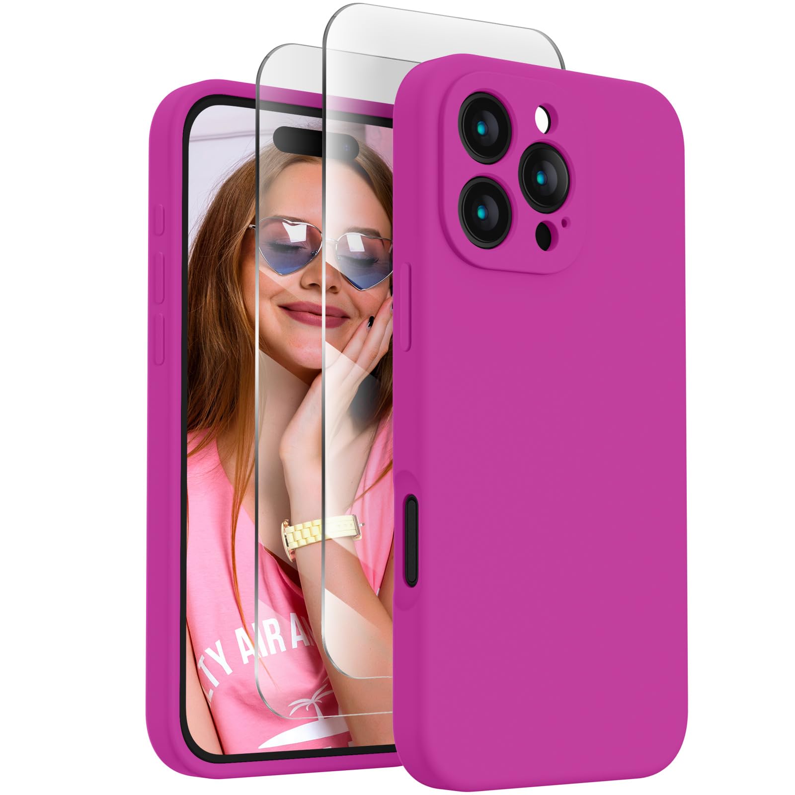 FireNova Designed for iPhone 16 Pro Case, 6.3", Dark Fuchsia