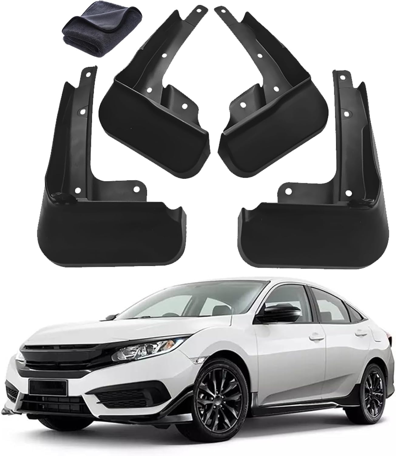 RSCBB 4 Pcs Car Mud Flaps Splash Guards for Honda Civic 2022, Easy Installation Mudguards Front Rear Mud Flaps Splashproof Waterproof Car Accessories