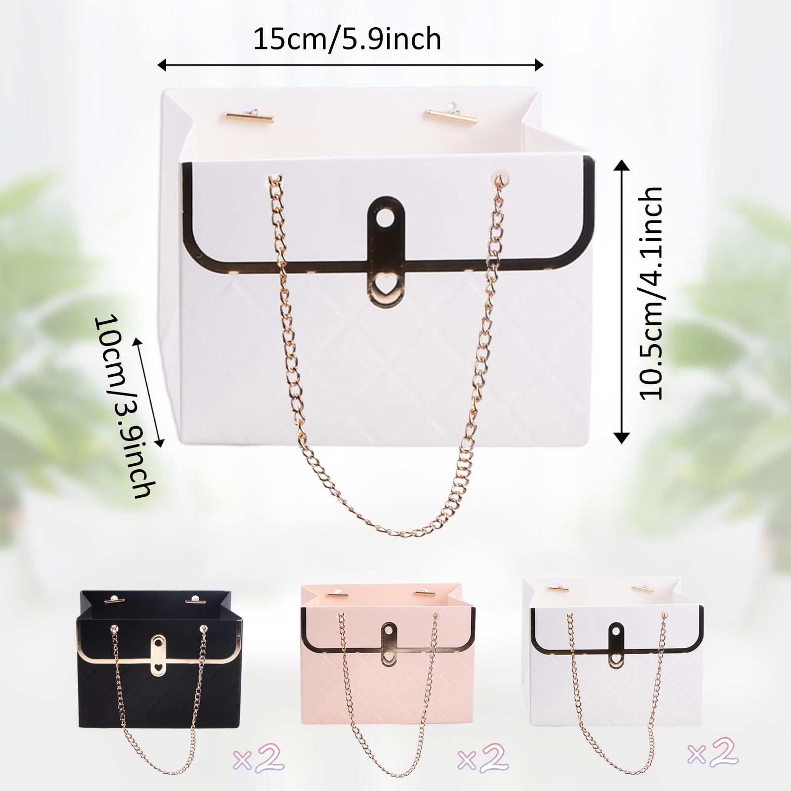 PATIKIL Sacs-Cadeaux En Papier Pour Fleurs, Lot De 4 Sacs