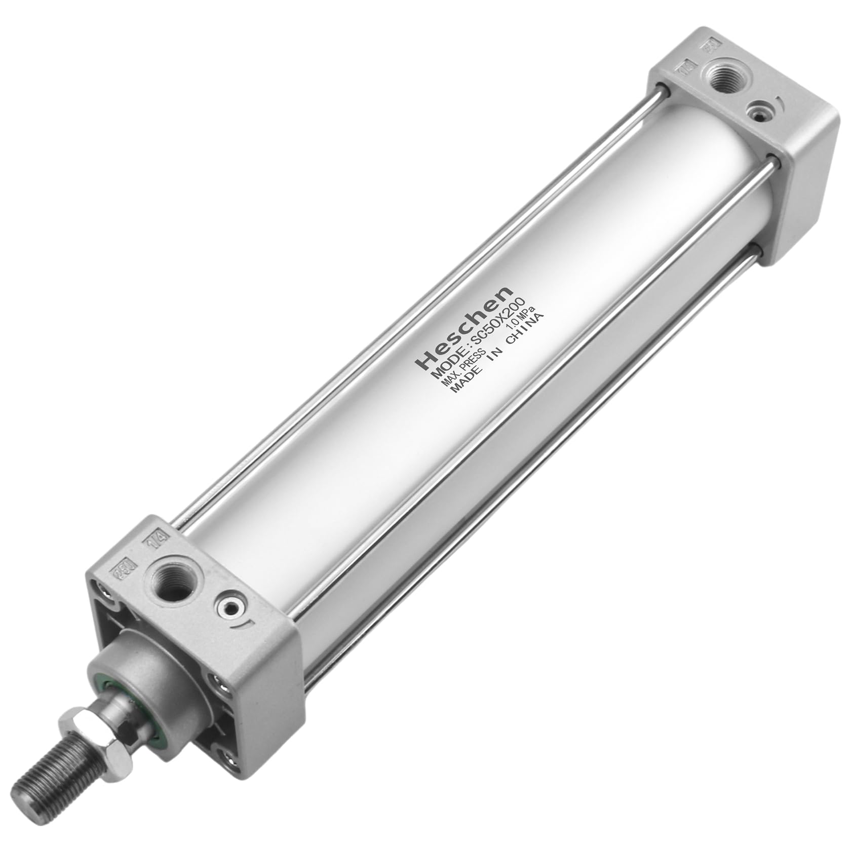 Heschen Silver Pneumatic Standard Cylinder Sc 50-200 Pt1/4 Port 50Mm Bore 200Mm Stroke Double Acting