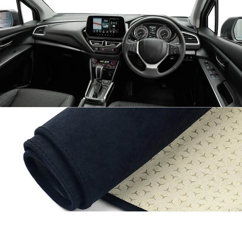 Tapis de tableau de bord antidérapant noir pour Suzuki S-Cross MK3 2022-2024 conduite à droite