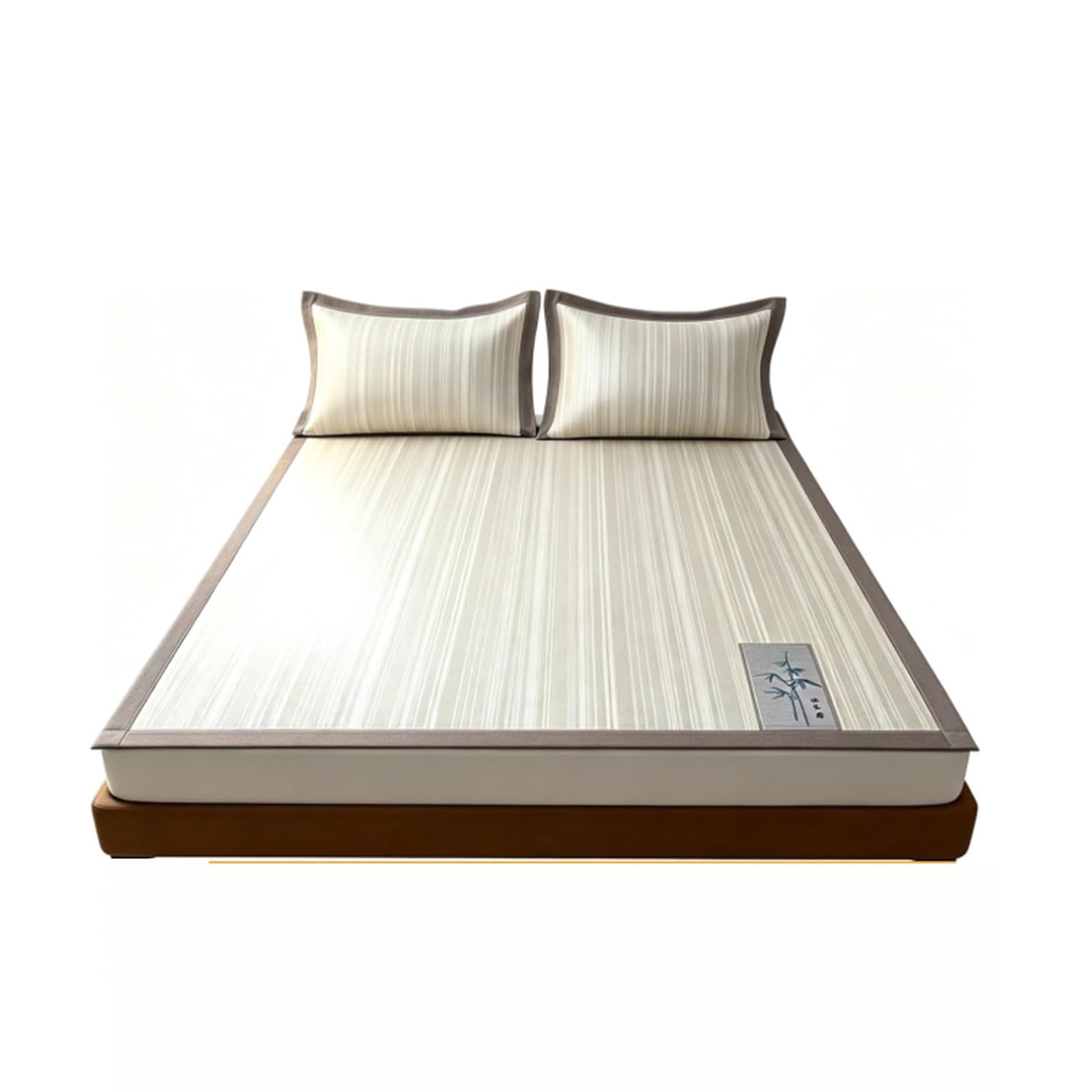 Summer Sleeping Mat, with Thickened Honeycomb Mesh Backing, Foldable Ice Silk Cooling Mattress Pad, Breathable Bed Topper, for Bedroom, Dormitory, Guest Room(220 * 200cm/86.6 * 78.7in(*2))