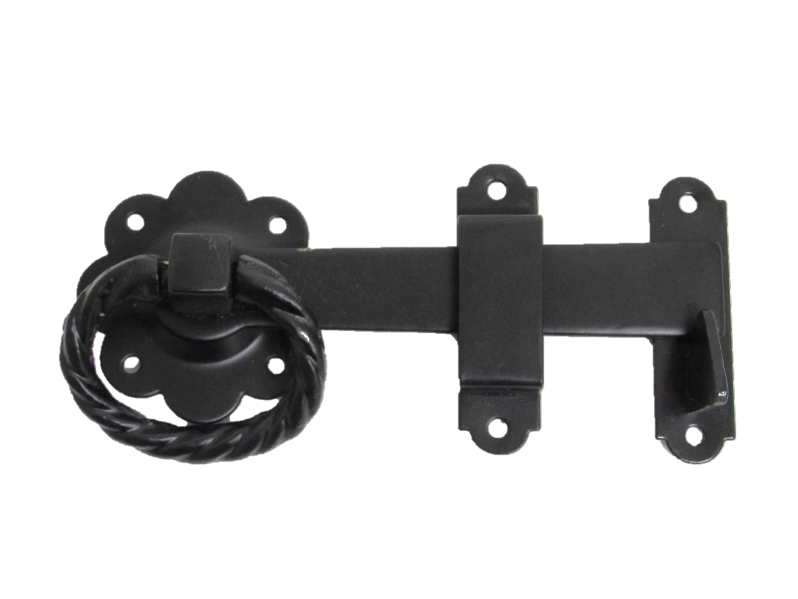 Haven Heritage Ring Gate Latches - Gate Latch for Wooden Gates to Secure Wooden Garden Gates Fastening, Durable & Reliable Gate Latch Solution - Heavy Duty Gate Latch, Ring Gate Latch Twist - Black