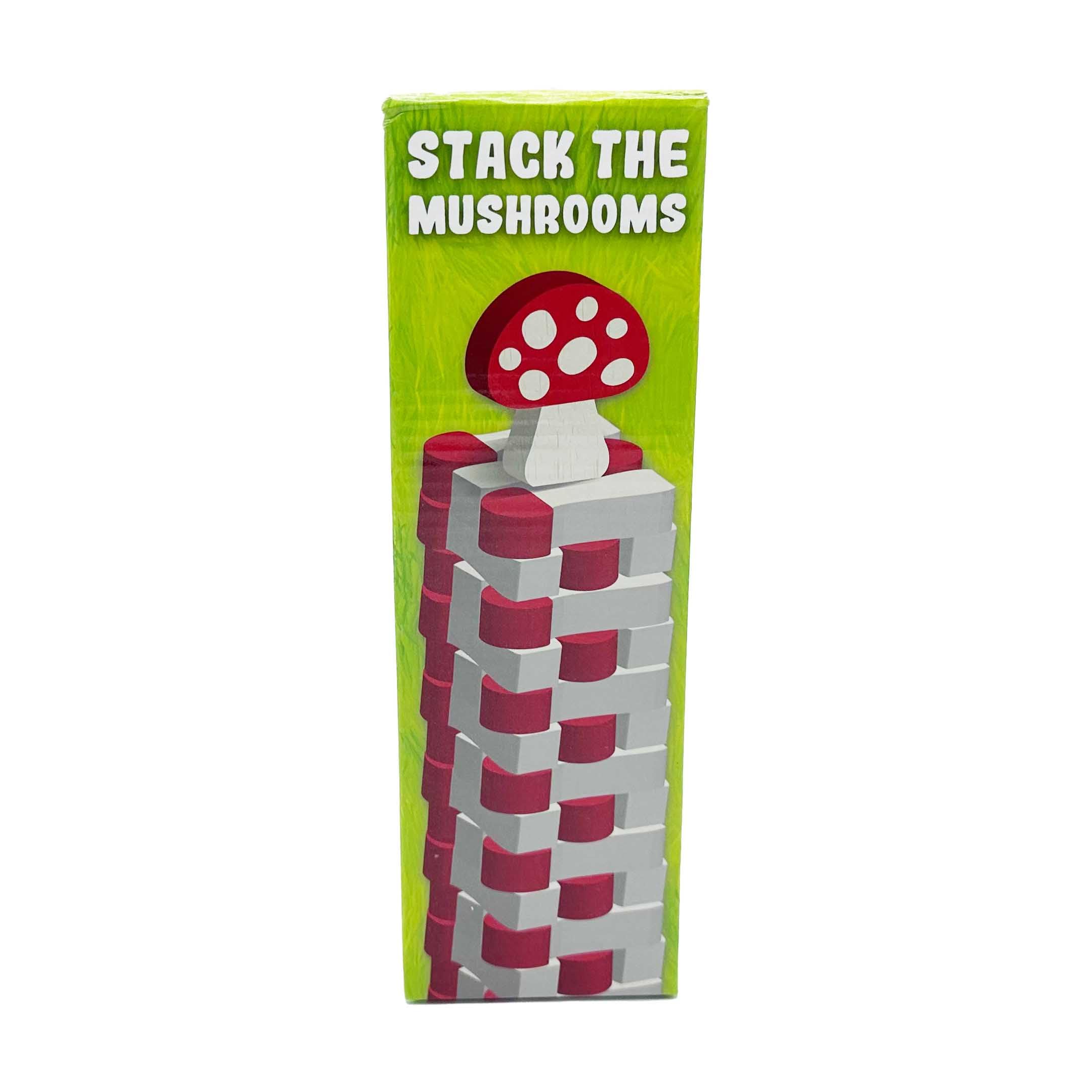 Island Dogs Stacking Mushrooms Wooden Stacking Game - 45 Mushroom Pieces with Mushroom Tower Topper - Fun Party Game - Perfect for Stacking Game Lovers and Strategy Game Enthusiasts