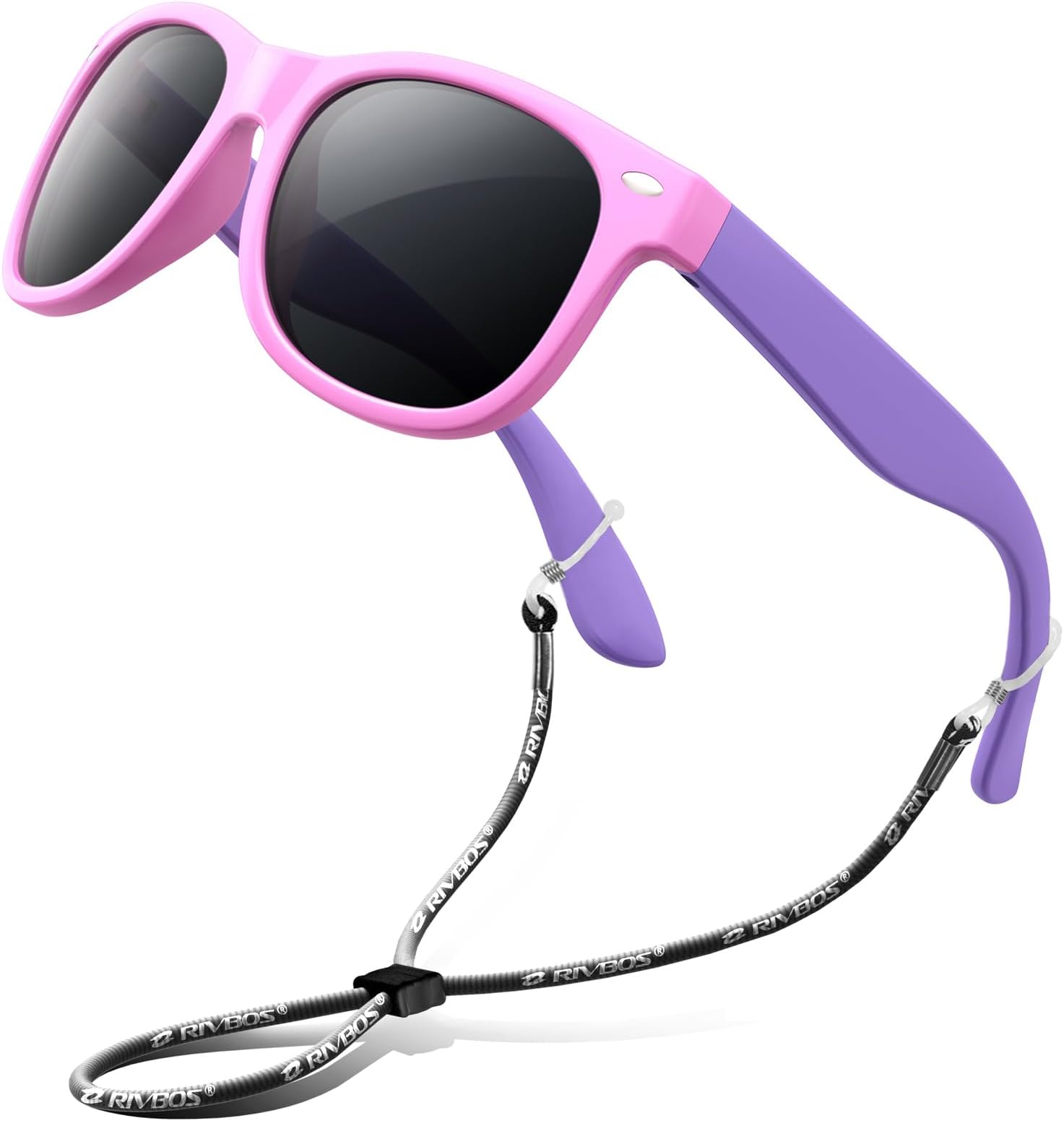 Kids Sunglasses Polarized UV Protection Flexible Rubber Glasses Shades with Strap for Boys Girls RBK004