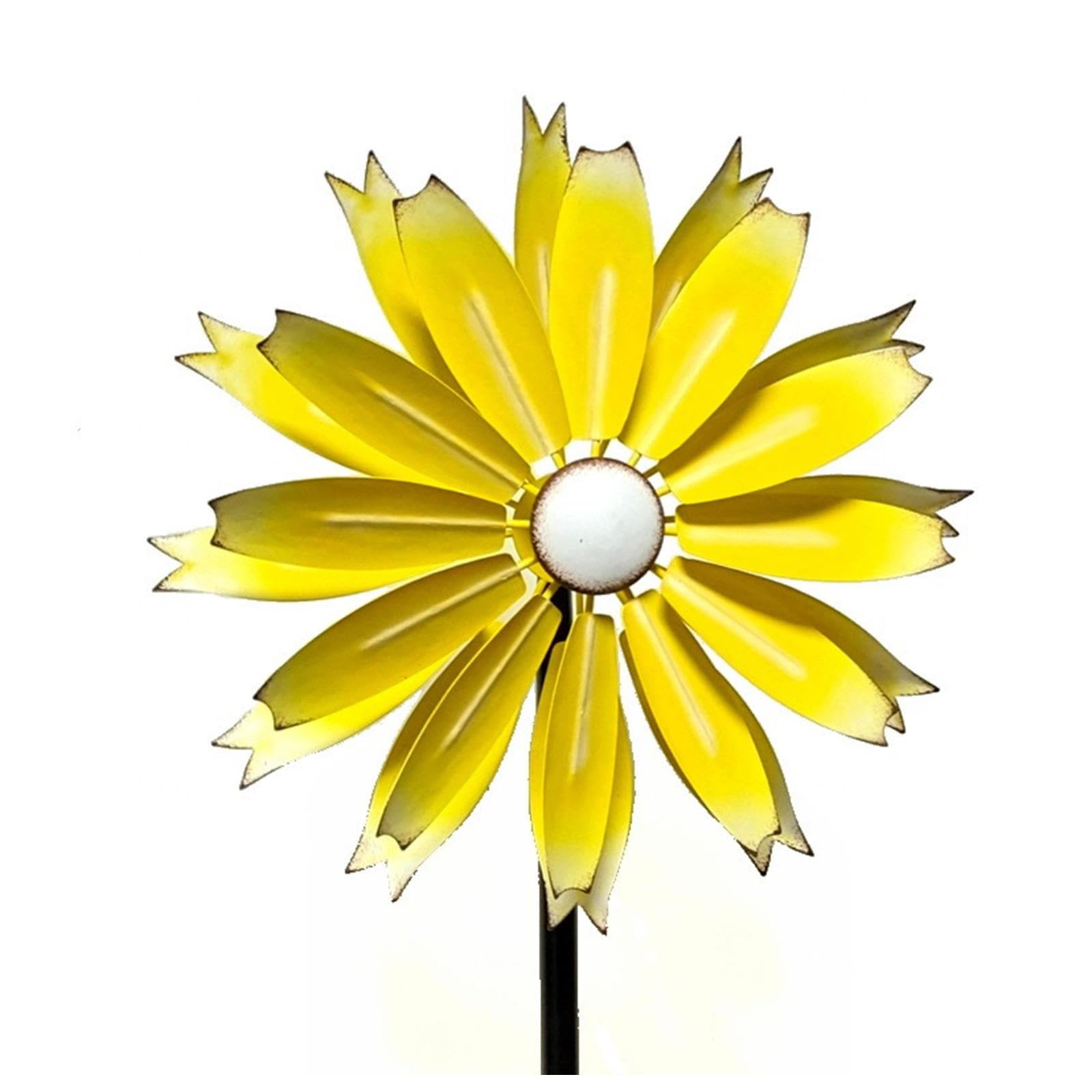 Mulino A Vento All'Aperto 149cm Mulino A Vento Cinetico In Metallo Grande Decorazioni Per Cantieri Eolici,Yellow