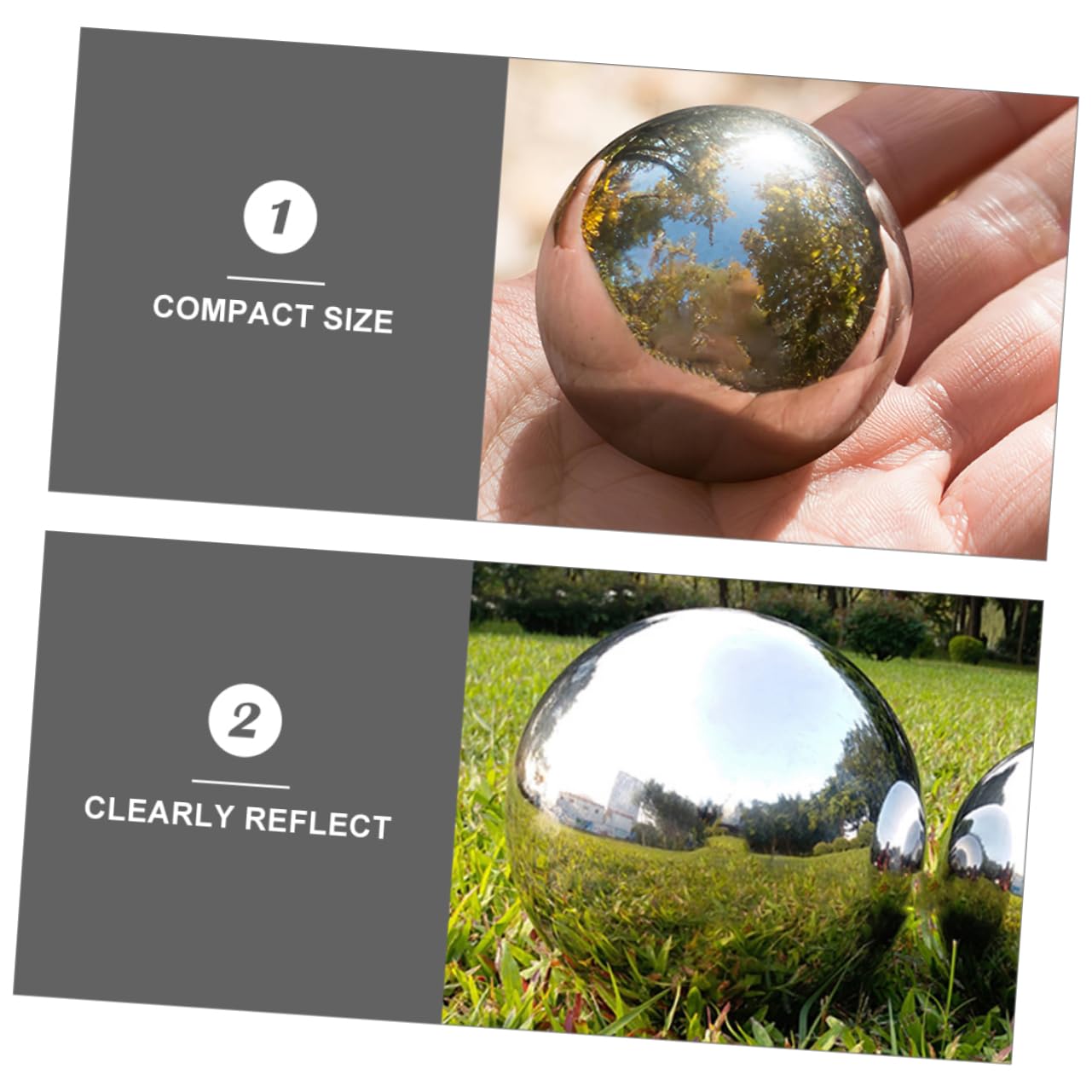 Gazing Riflettente Acciaio Inossidabile Sfera Decorativa Per Giardino e Fotografia Perfetta Per Interni Ed Esterni