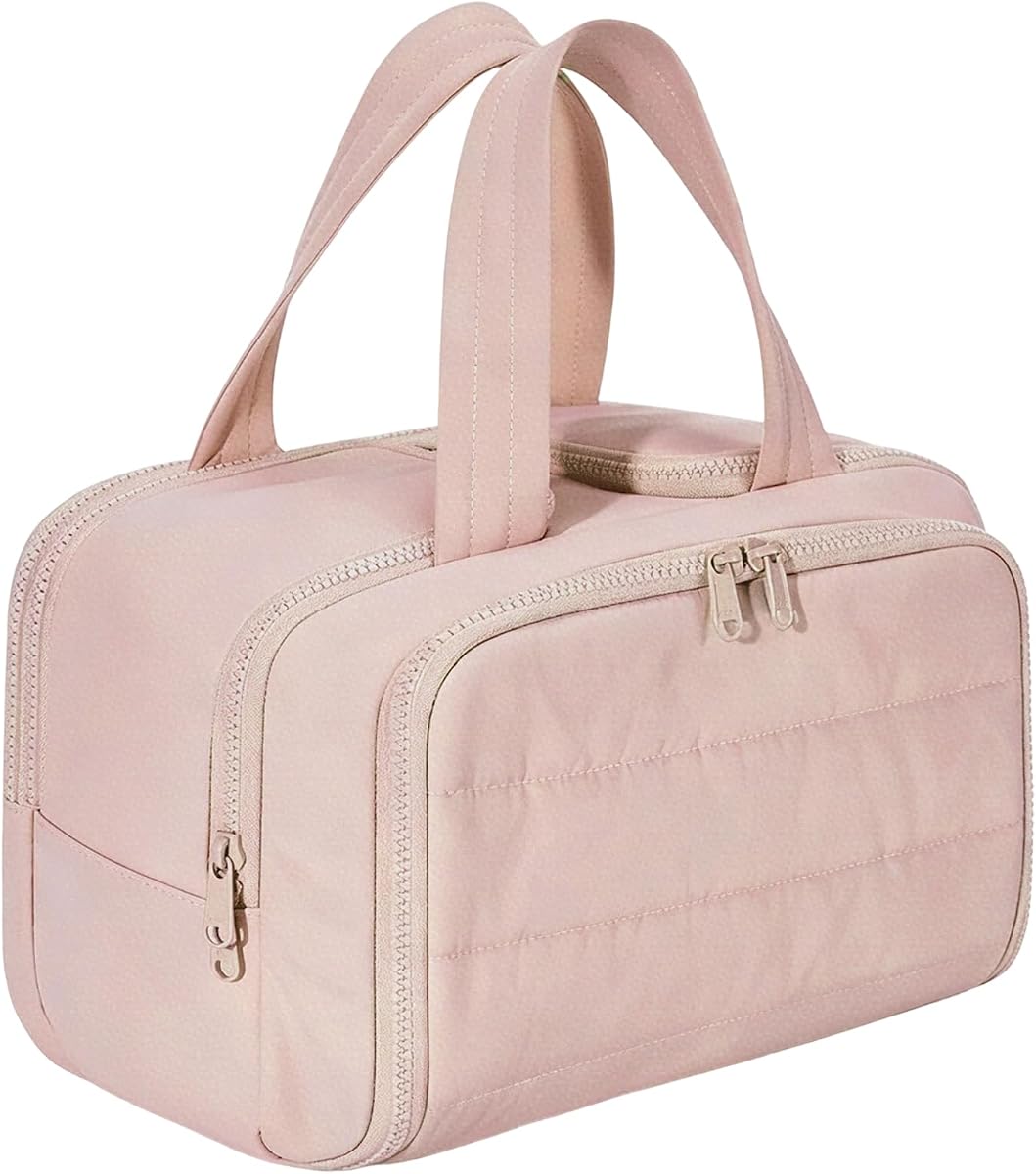 Neceser de Viaje, para Mujer Grande Bolsa de Aseo con 4 Compartimentos, Organizador de Maq