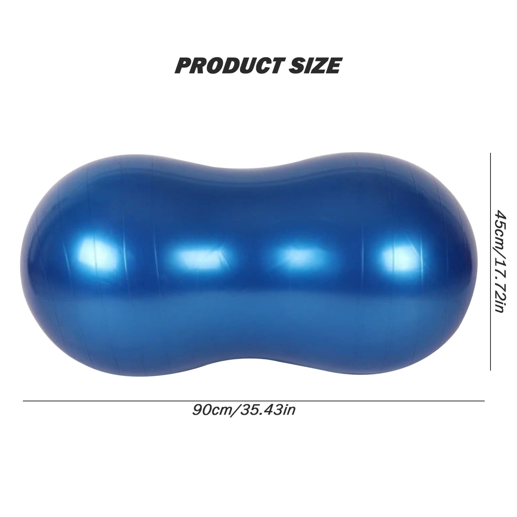 Yeory Yoga Ball Peanut Ball with Pump 35x18in Burst-Resistant PVC Portable Thickened Yoga Ball Flexible Exercise Ball for Therapy, Labor, Birthing and Dog Training (Smooth, Dark Blue)