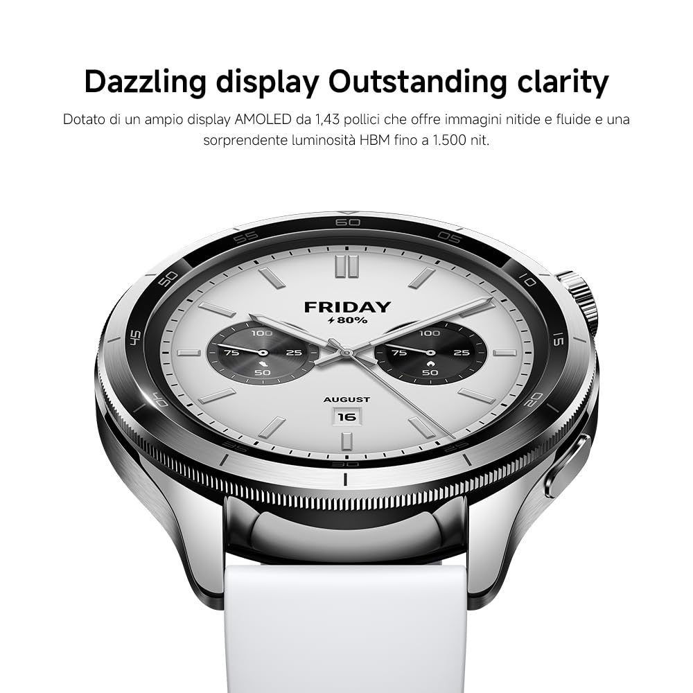 XIAOMI Watch S4 Smartwatch with 1.43-inch OLED Display NFC Bluetooth Calls Gesture Control 150+ Sports Modes 15-Day Battery HyperOS Alexa Model M2425W1 (Rainbown)