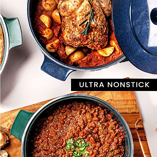 Granitestone Lightweight 6.5 Qt Dutch Oven Pot with Lid, Nonstick Dutch Oven Set, 10 in 1 Enamel Stock Pot/Cooking Pot & Dutch Oven for Sourdough Bread Baking, Dutch Ovens, Oven/Dishwasher Safe-Black - Thumbnail 3