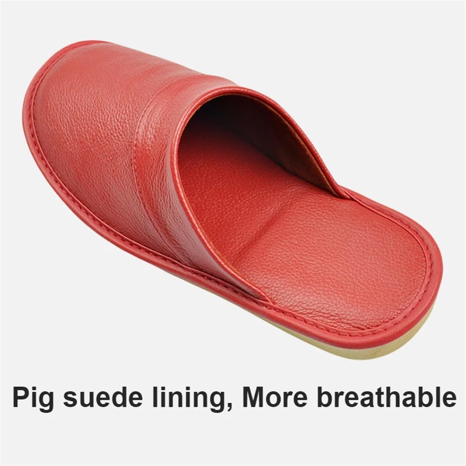 Pantofole in vera pelle di mucca grandi dimensioni, for interni, primavera, autunno, uomo, donna, anziani, antiscivolo, casual, singole Per uso Domestico