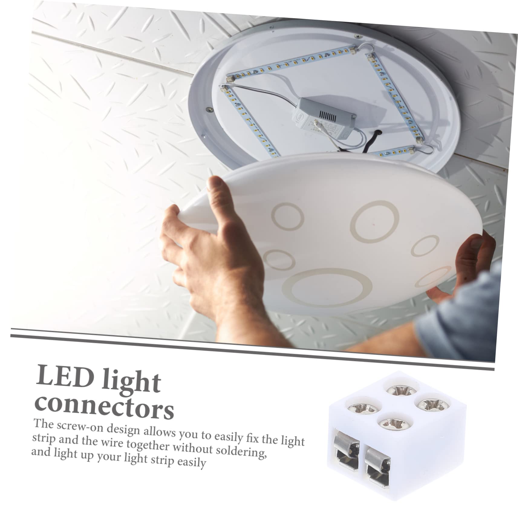 Holibanna Conectores para Tiras de Luz LED de 8 Mm Diseño de Tornillo, Material Plástico, Paquete de 50 Piezas para Conexión Rápida y Segura en Instalaciones Eléctricas