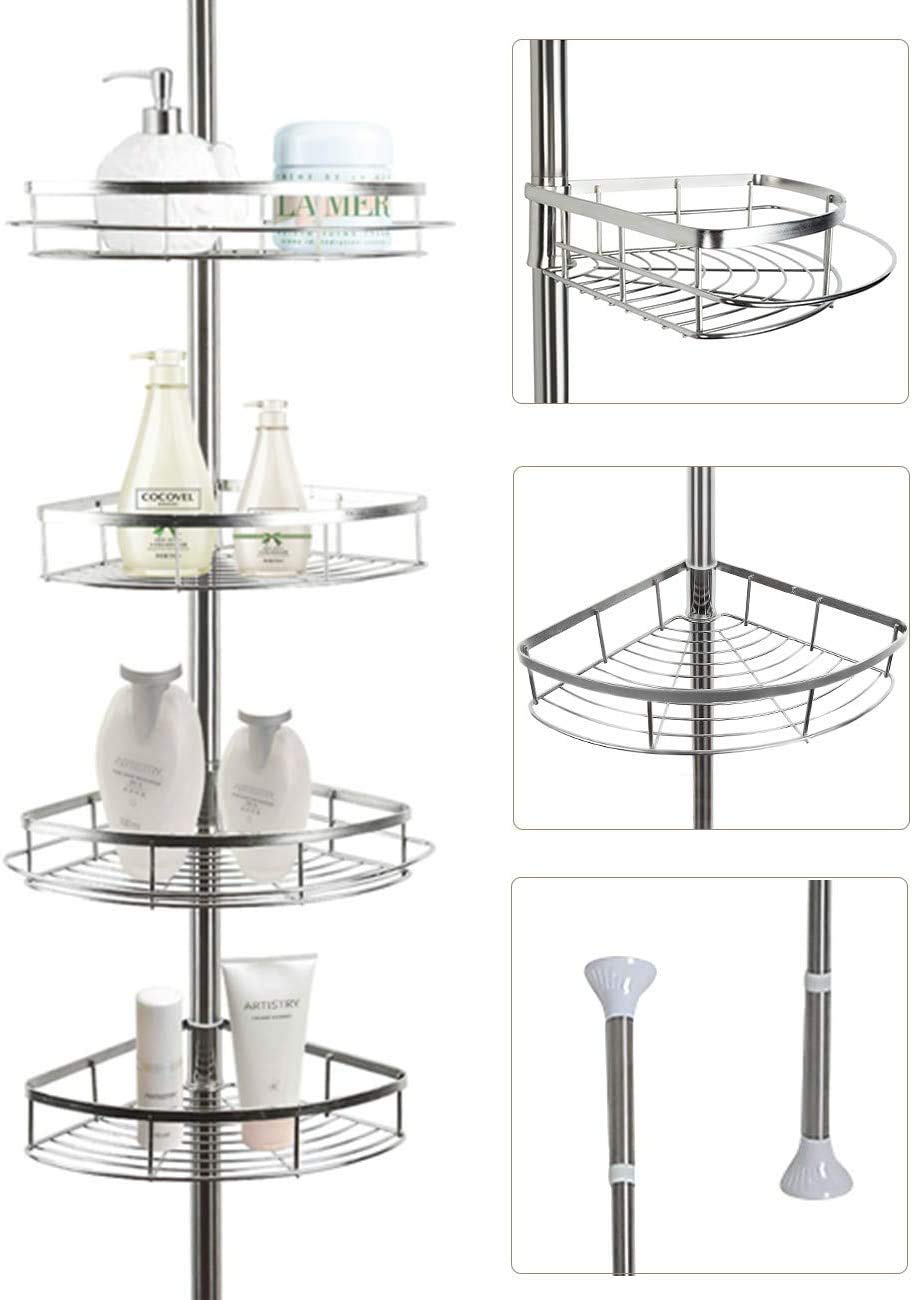 Lonior Telescopic Shower Caddies Stainless Steel Adjustable Shower