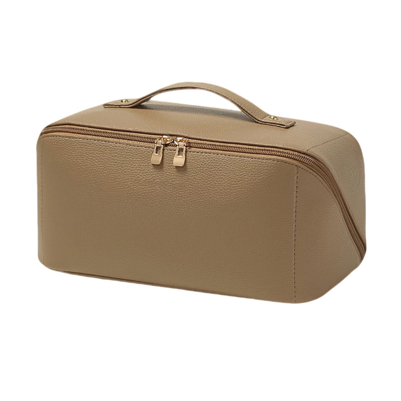 Beauty Case da Viaggio, Borsa da Toilette Viaggio per Donna, Ampia Apertura Panoramica, Cuciture di Precisione, Materiale PU Impermeabile, per Soddisfare le Esigenze Quotidiane(Green)