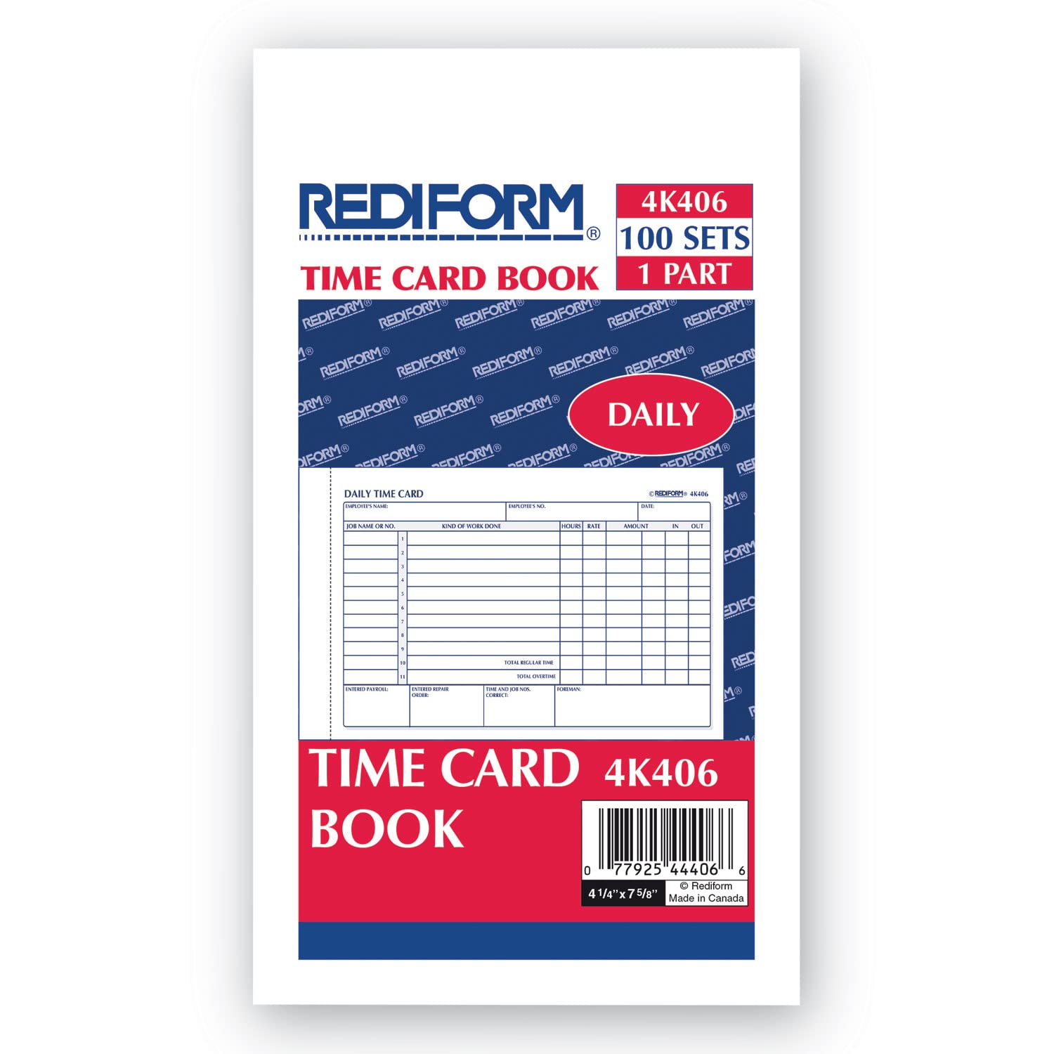 RED4K406 - Employee Time Card by Rediform