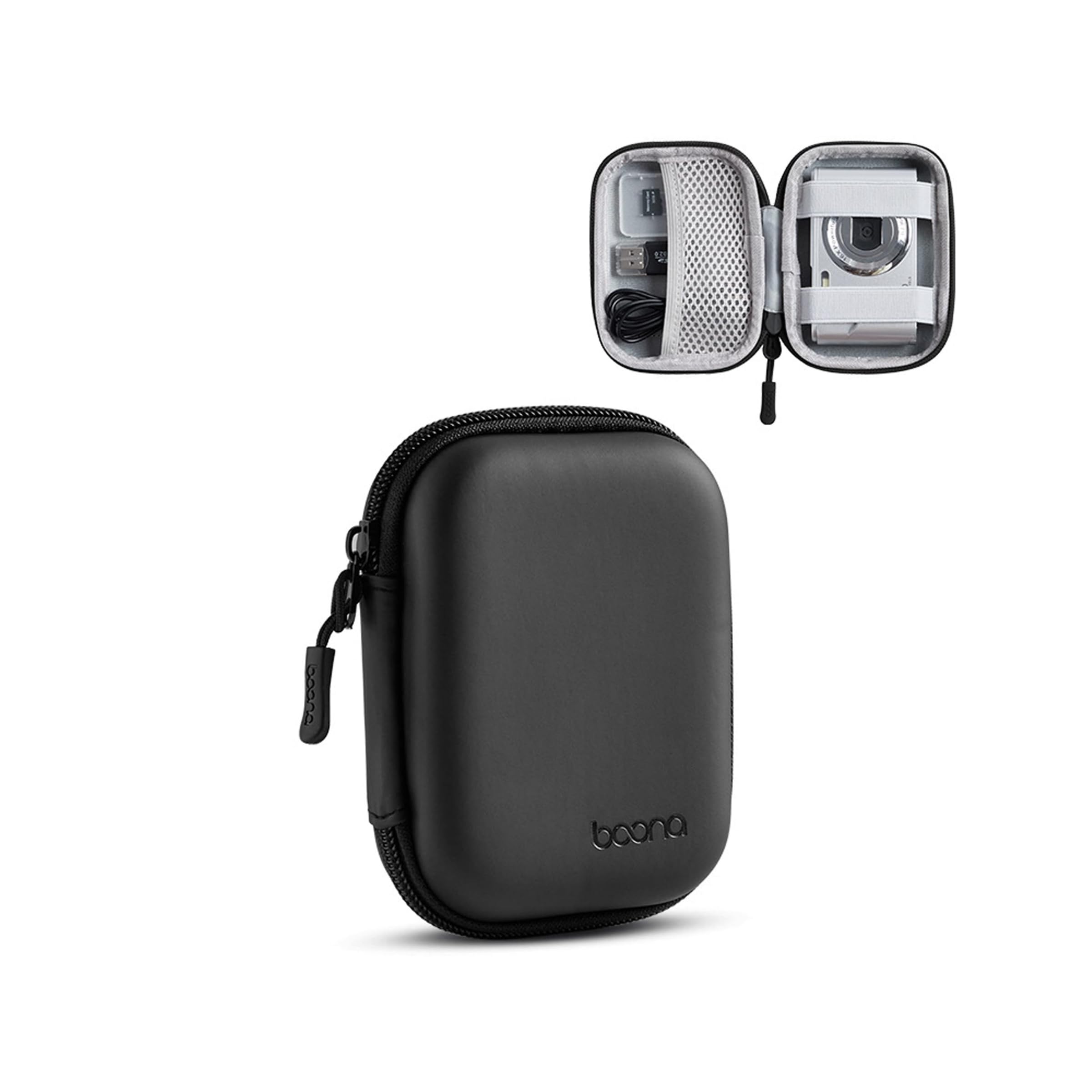 Digital Camera Case for CAMKORY, KODAK PIXPRO FZ45/FZ55, Canon IXUS 285 HS, Lecran, Small Travel Compact Camera Pouch with Mesh Pocket for Accessories SD Card (Black)