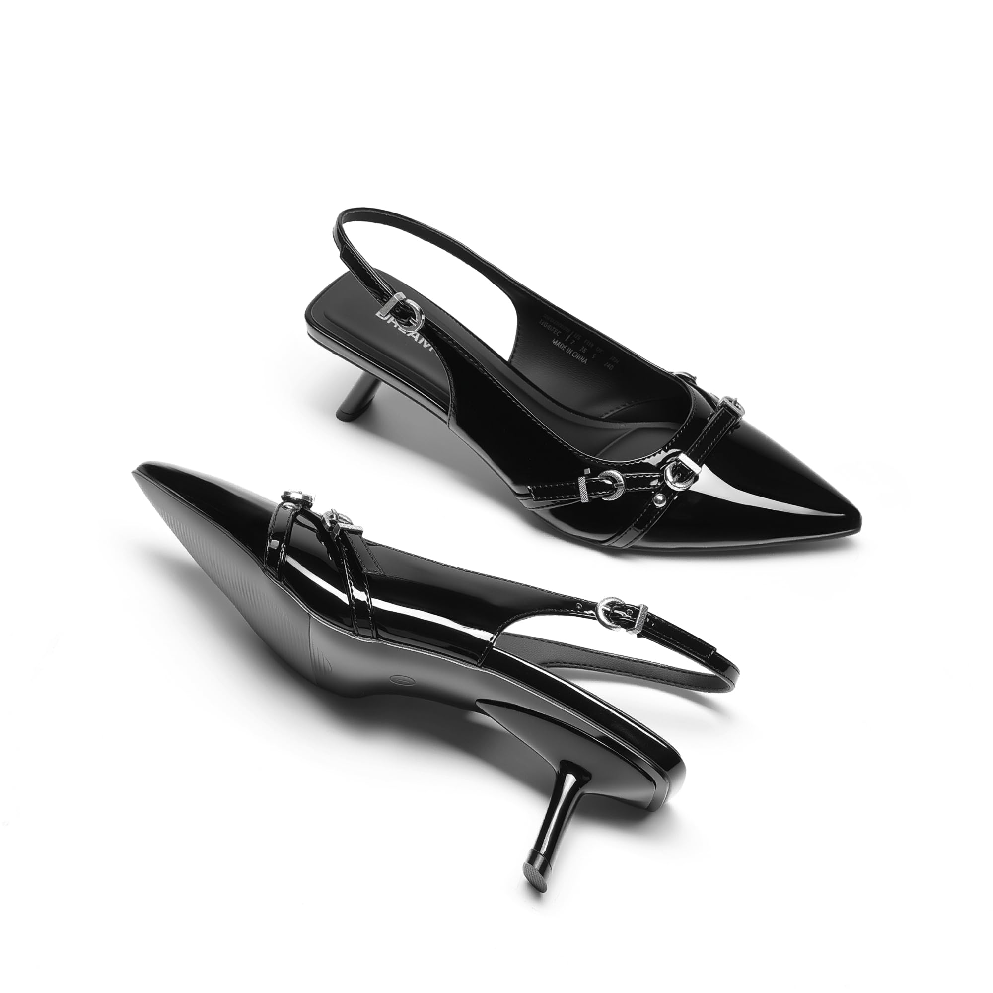 DREAM PAIRS Zapatos de vestir elegantes para mujer, con tacón bajo, puntera cerrada, puntera puntiaguda, cómodos, elegantes, para bodas, fiestas, ocasiones informales