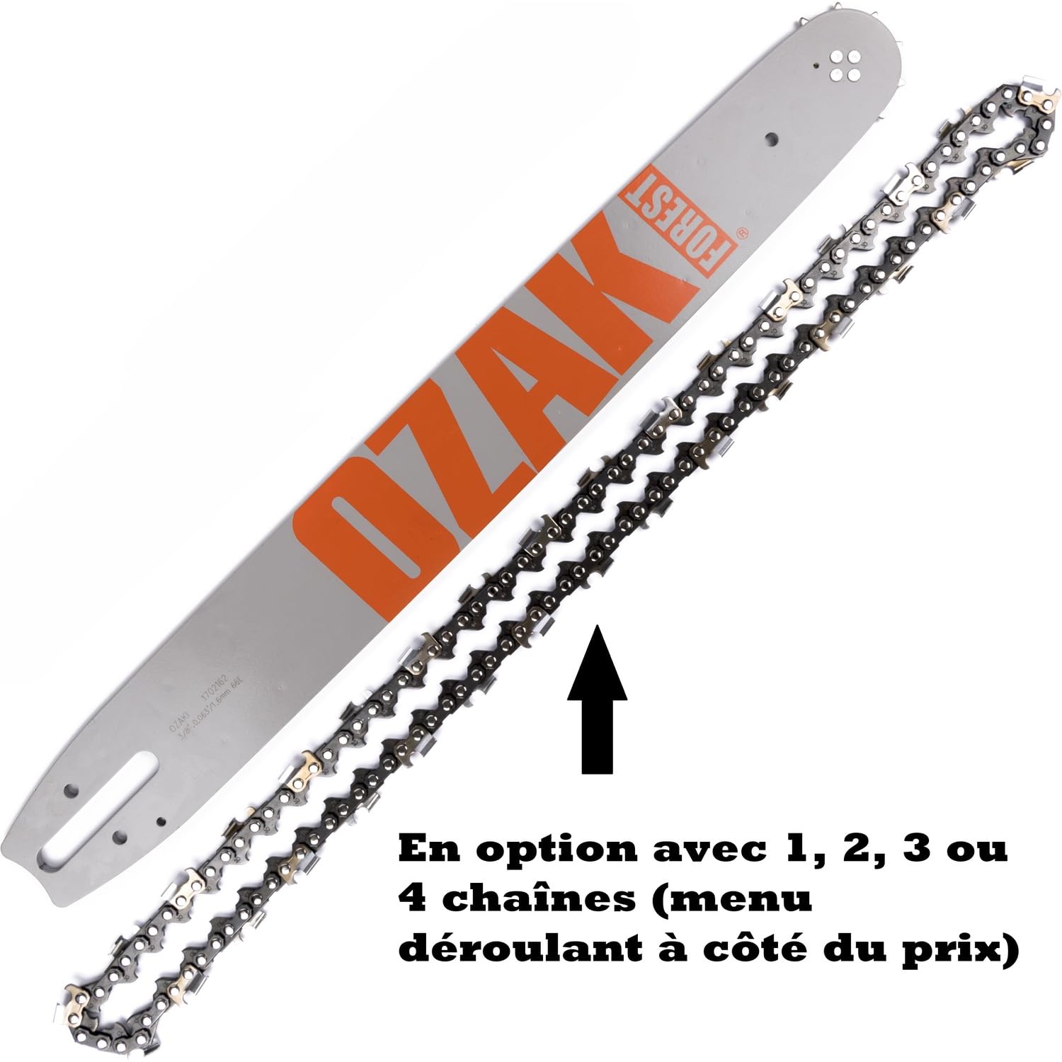 Guida catena con 1 catena motosega 45 cm 3/8 1,6 mm 66E corrispondenza 183SLHD025
